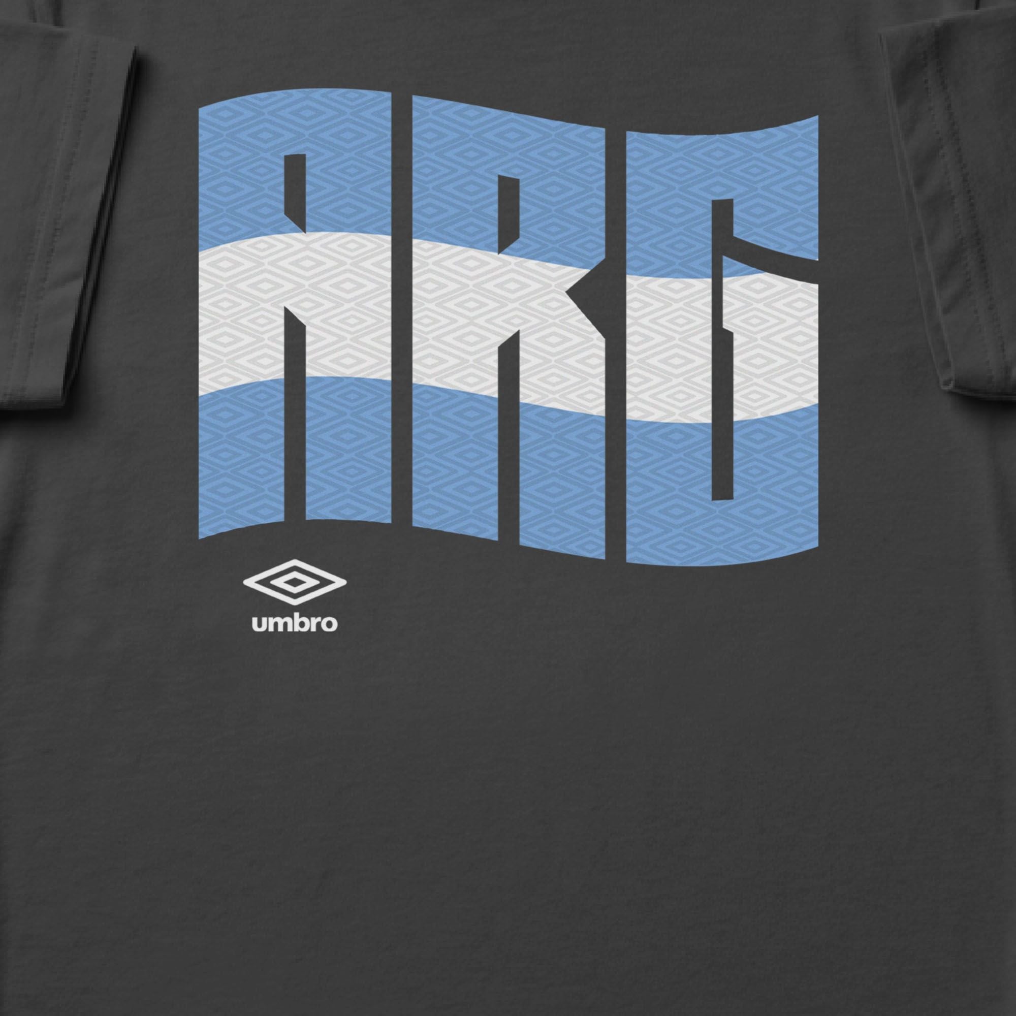 Argentina wavy graphic black soccer Tshirt / Shop football team tees in soft cotton by Umbro.