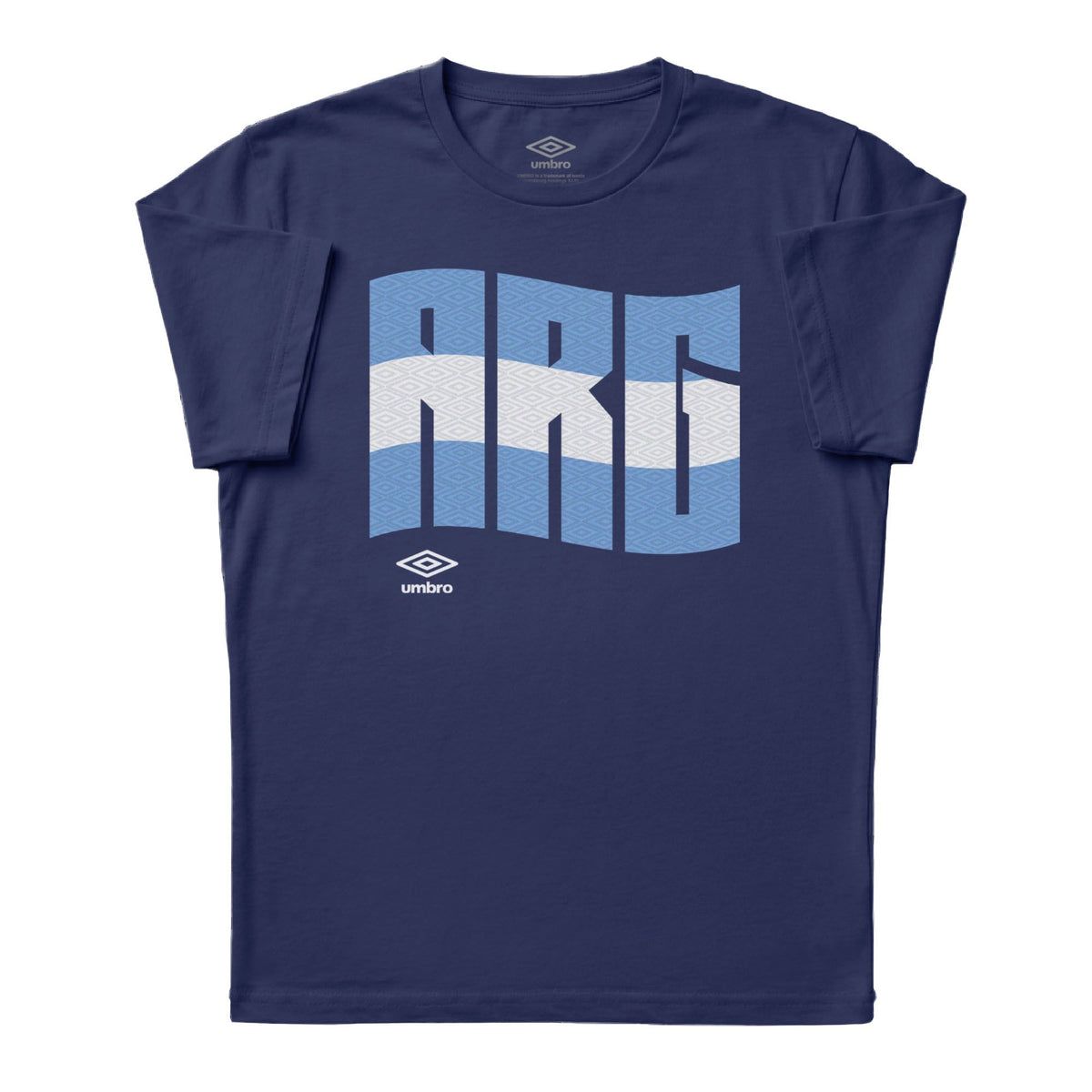 Argentina wavy graphic navy blue soccer Tees / Shop football team t-shirts in soft cotton by Umbro.