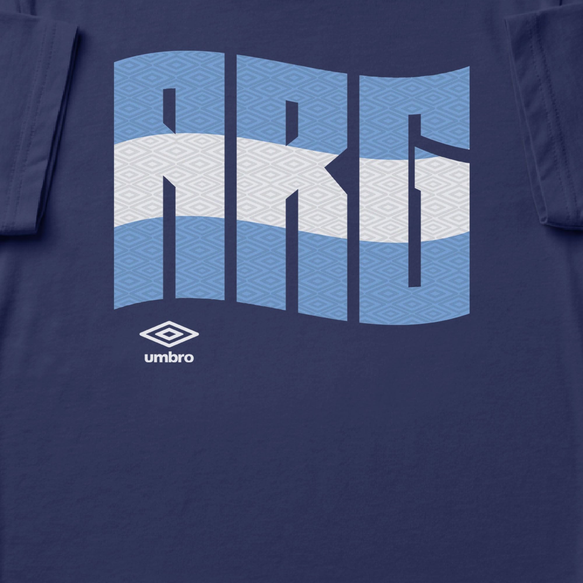 Argentina wavy graphic navy blue soccer Tshirt / Shop football team tees in soft cotton by Umbro.