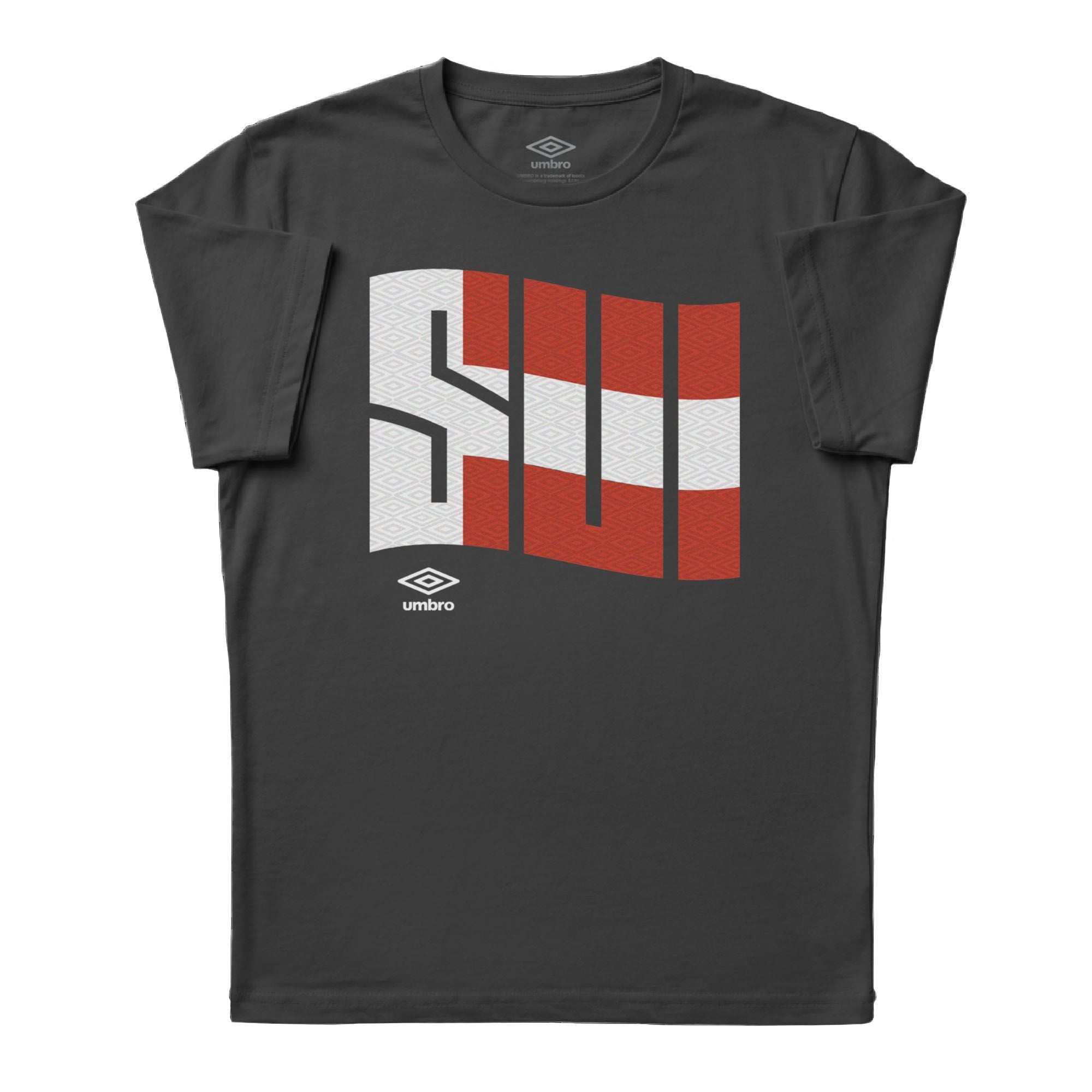 Switzerland wavy graphic black soccer Tees / Shop football team t-shirts in soft cotton by Umbro.