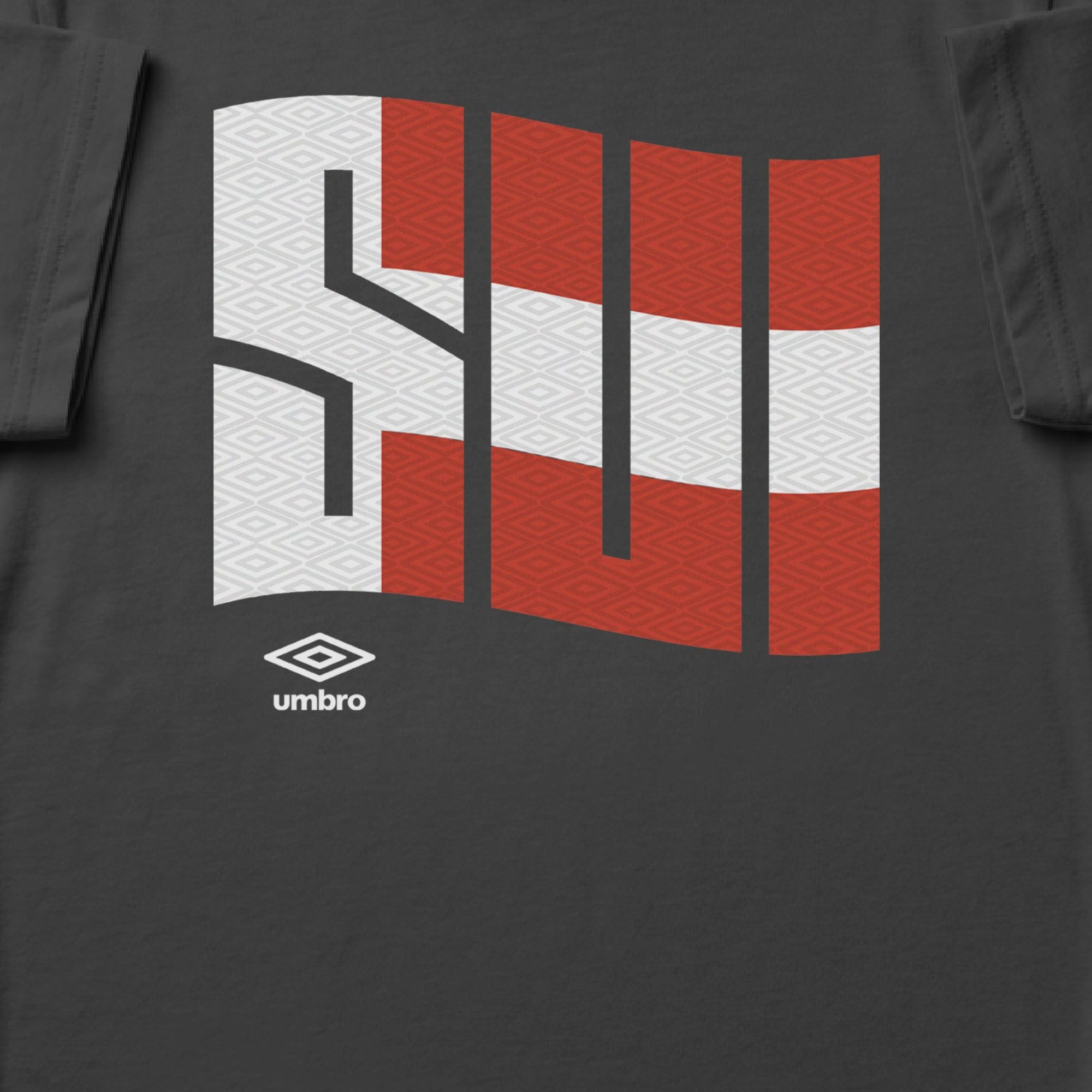 Switzerland wavy graphic black soccer Tshirt / Shop football team tees in soft cotton by Umbro.