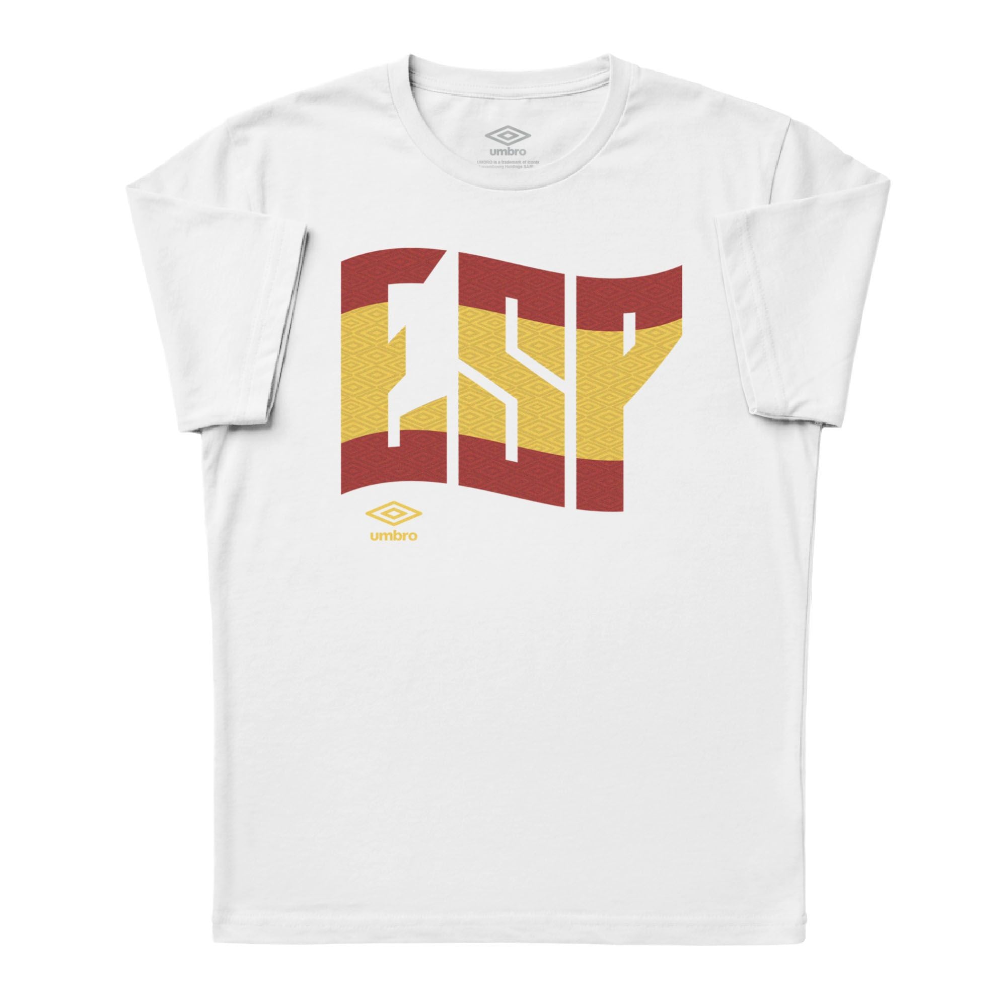 Spain wavy graphic white soccer Tees / Shop football team t-shirts in soft cotton by Umbro.