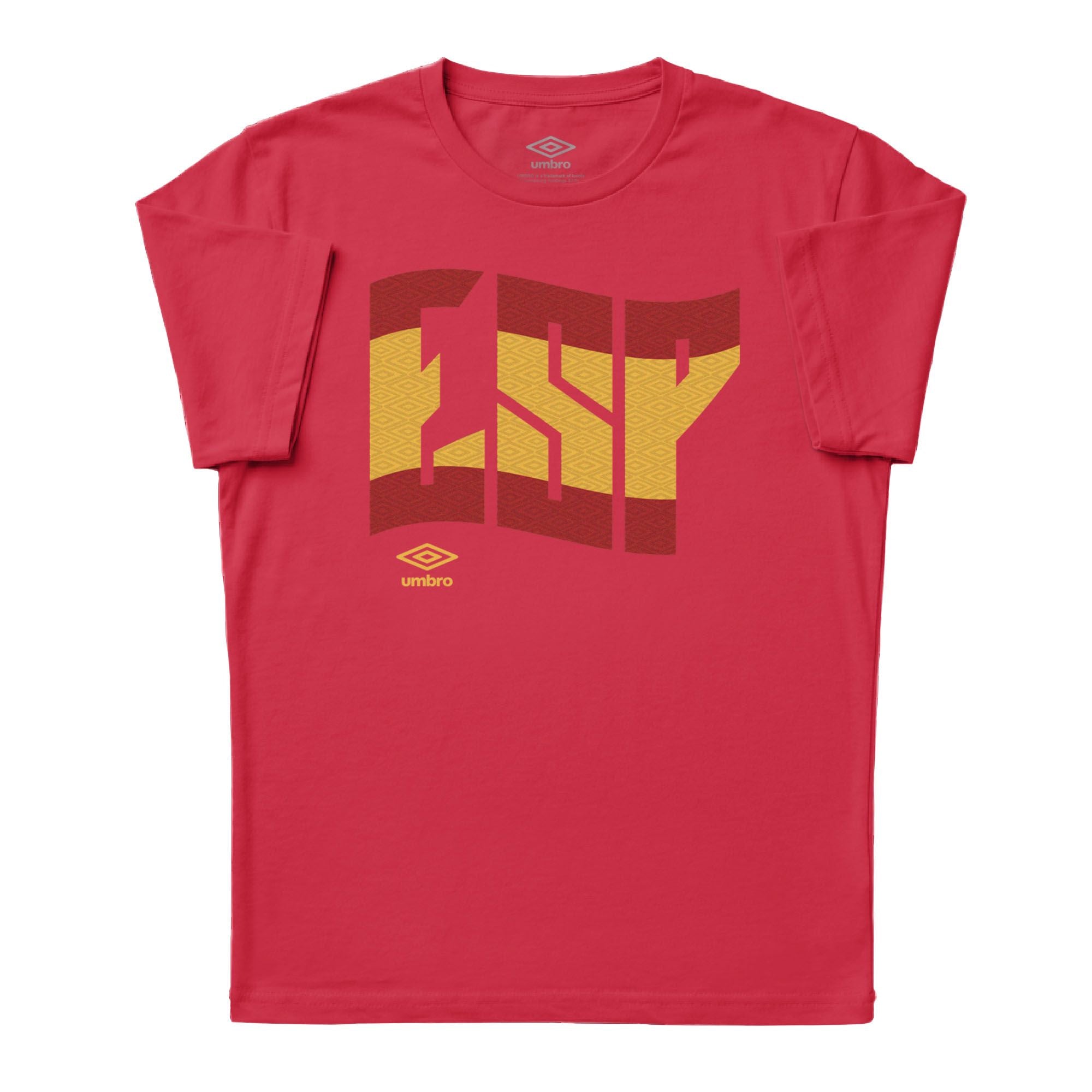 Spain wavy graphic red soccer Tees / Shop football team t-shirts in soft cotton by Umbro.