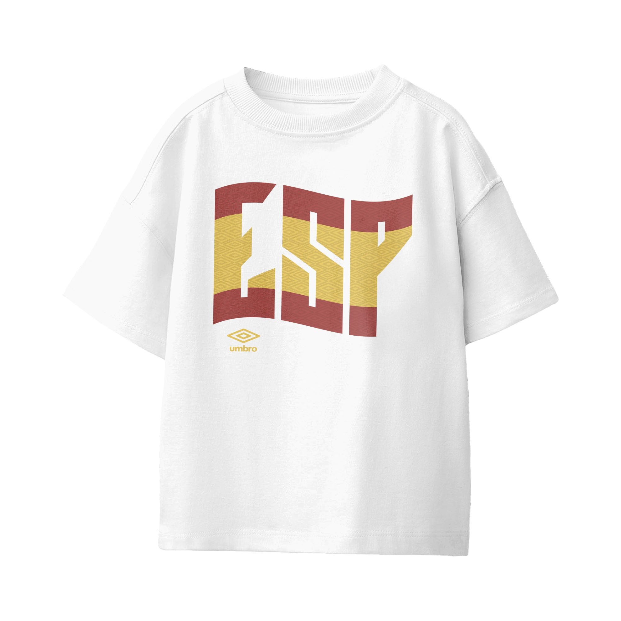 Kids’ Spain wavy graphic white soccer Tees / Shop football team t-shirts in soft cotton by Umbro.