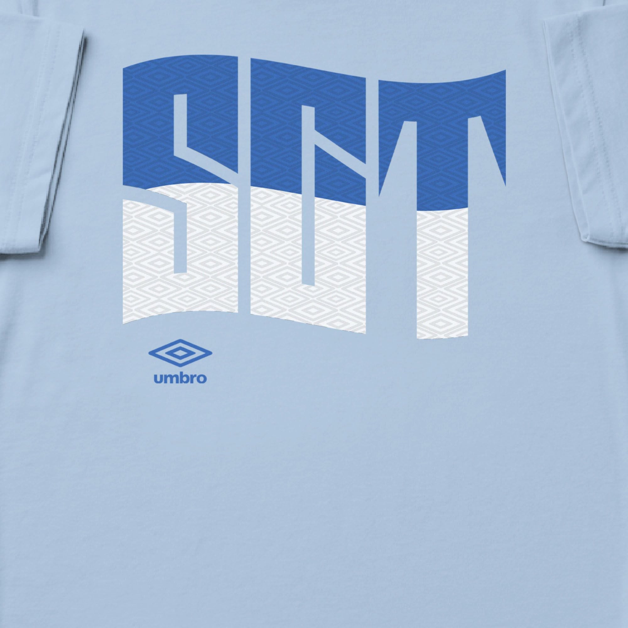 Scotland wavy graphic light blue soccer Tshirt. Shop football team tees in soft cotton by Umbro.