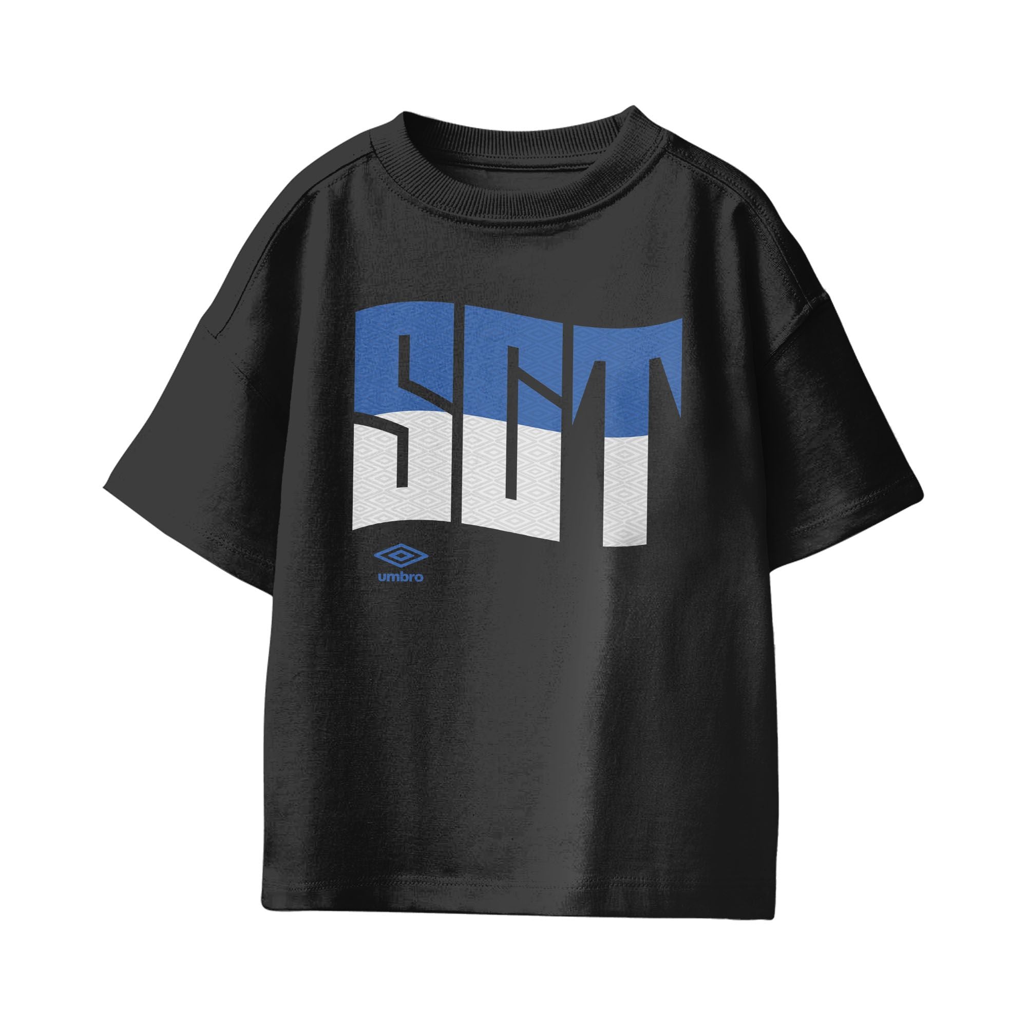 Kids’ Scotland wavy graphic black soccer Tshirts. Shop football team tees in soft cotton by Umbro.