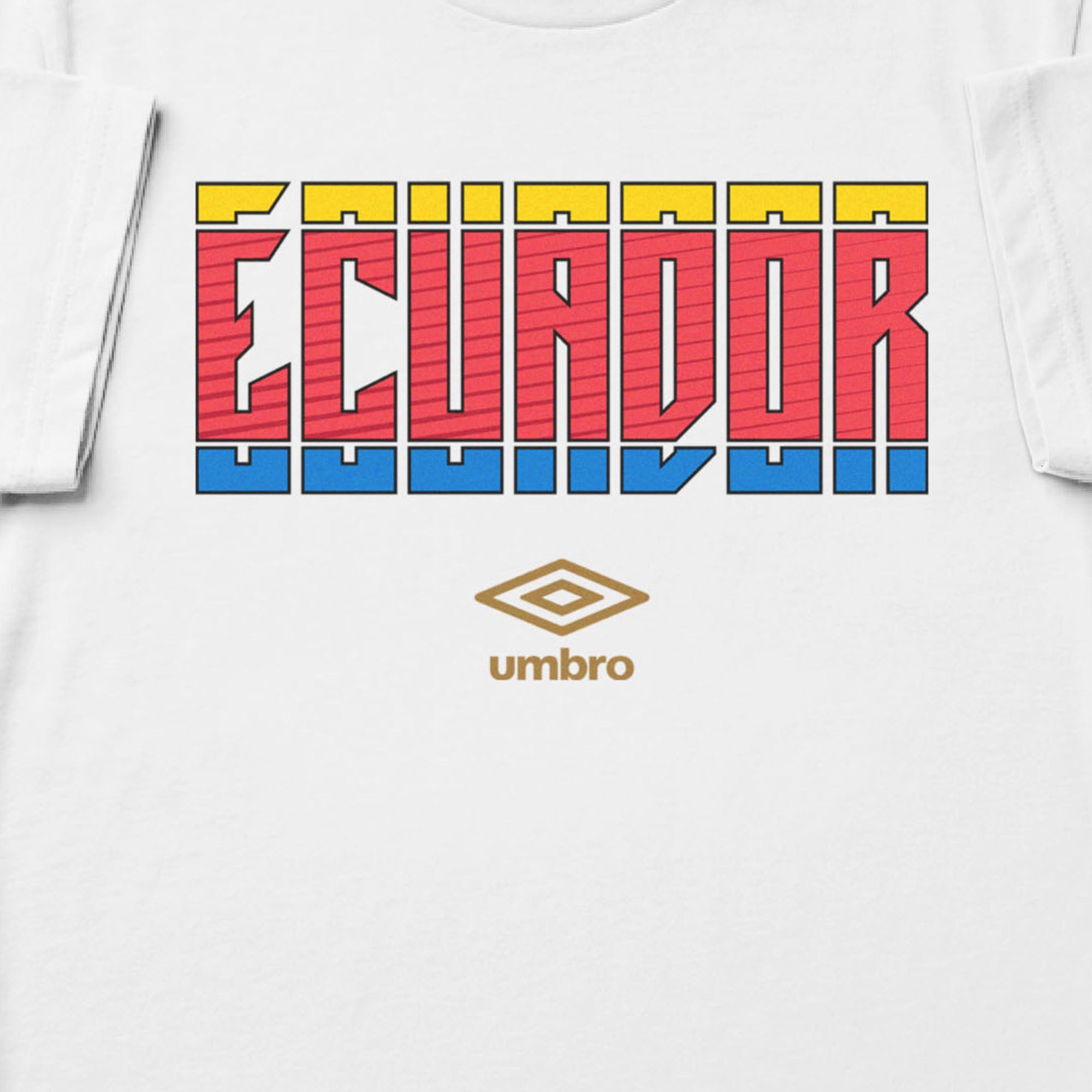 Ecuador Stacked white soccer t shirt in 100% cotton with short sleeves - Shop men's graphic tee shirts by Umbro