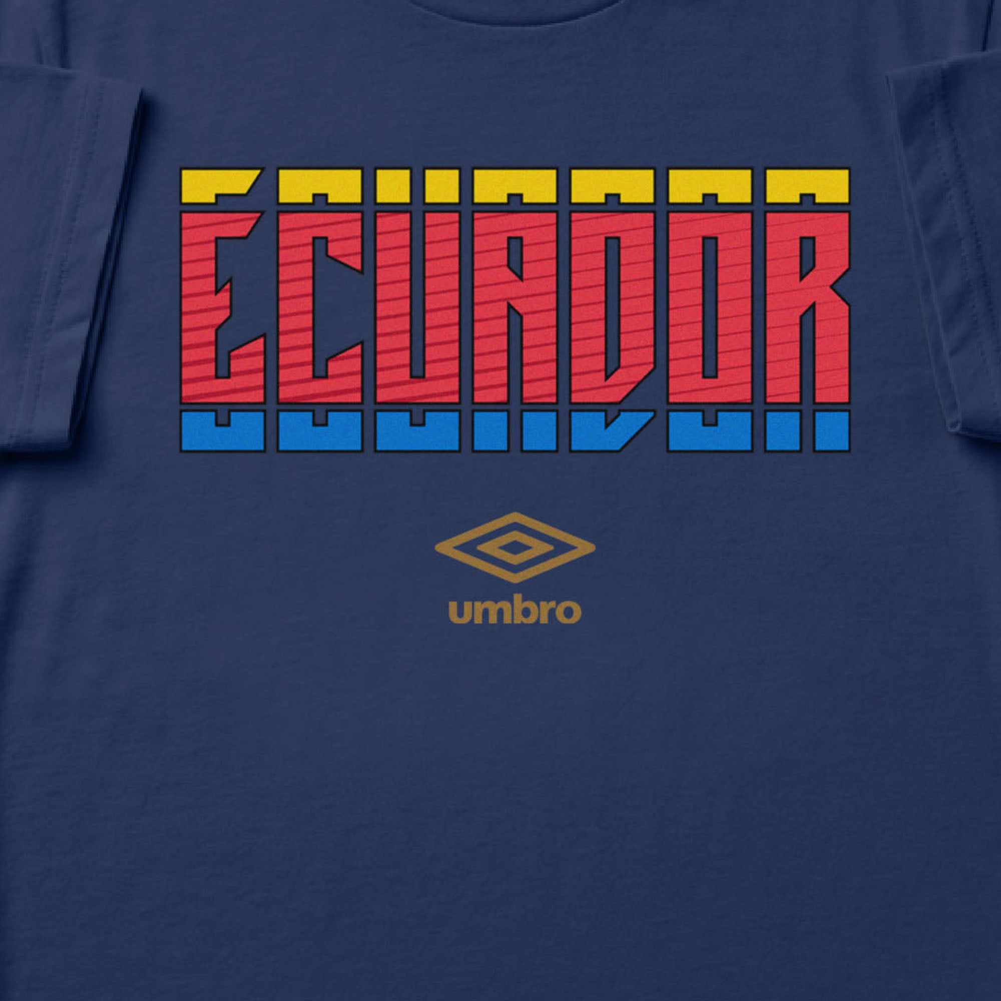 Ecuador Stacked navy blue soccer t shirt in 100% cotton with short sleeves - Shop men's graphic tee shirts by Umbro
