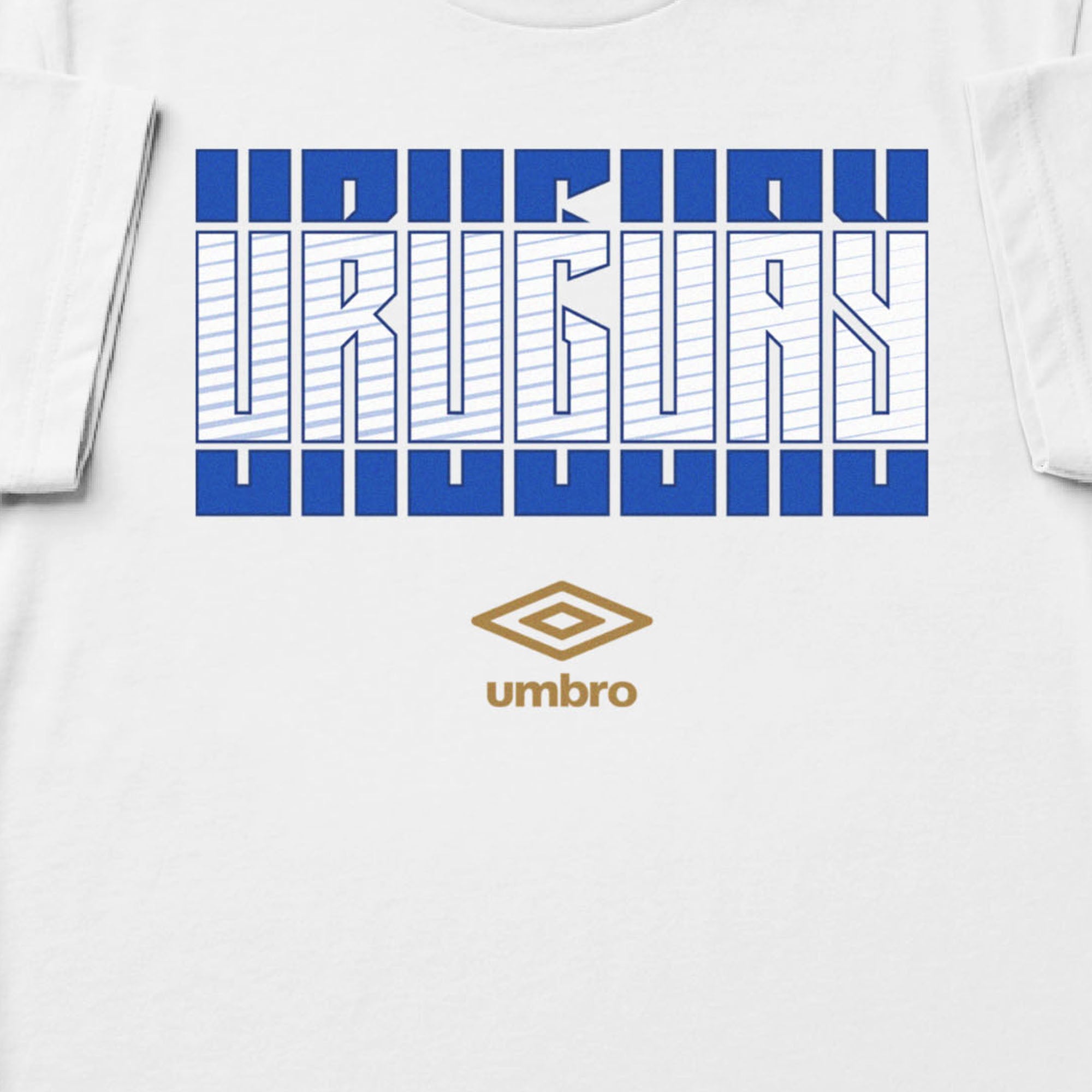 Uruguay Stacked white soccer t shirt in 100% cotton with short sleeves - Shop men's graphic tees by Umbro.