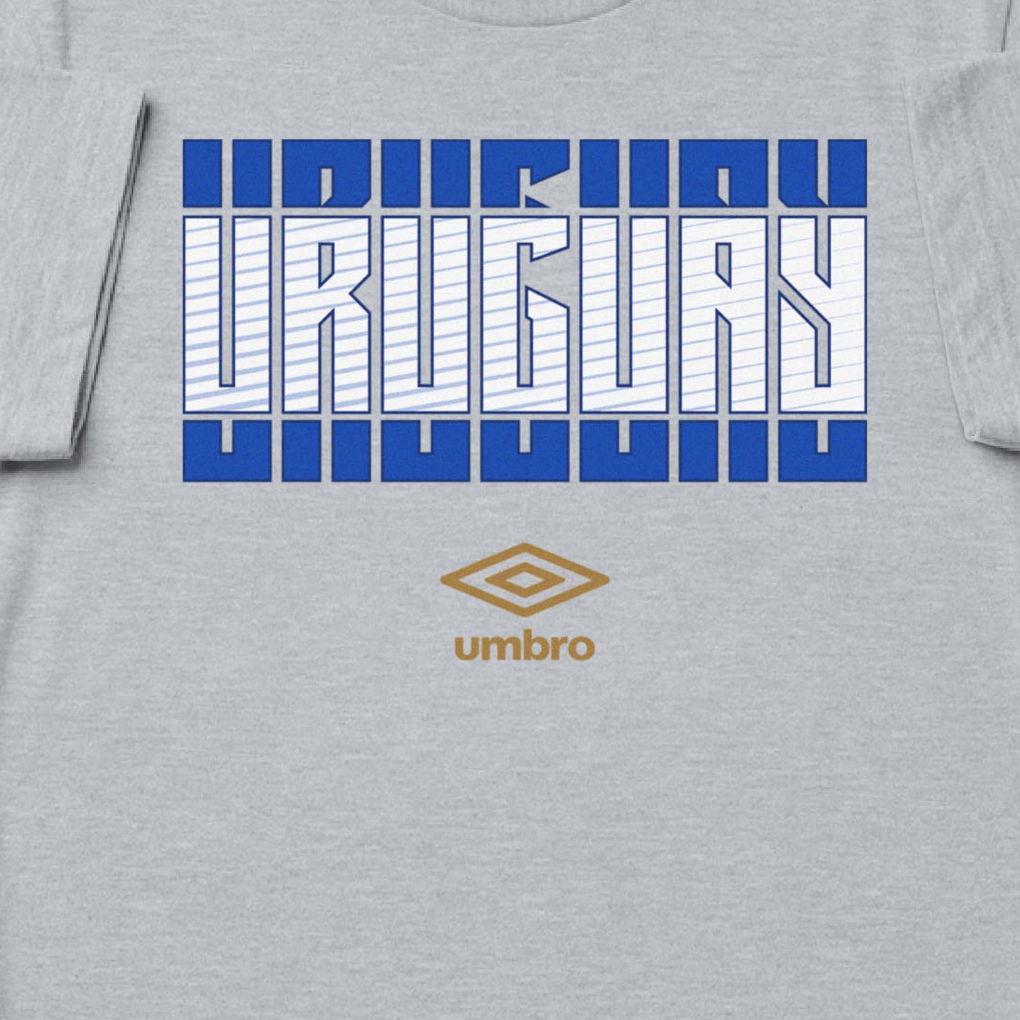 Uruguay Stacked grey soccer t shirt in 100% cotton with short sleeves - Shop men's graphic tees by Umbro