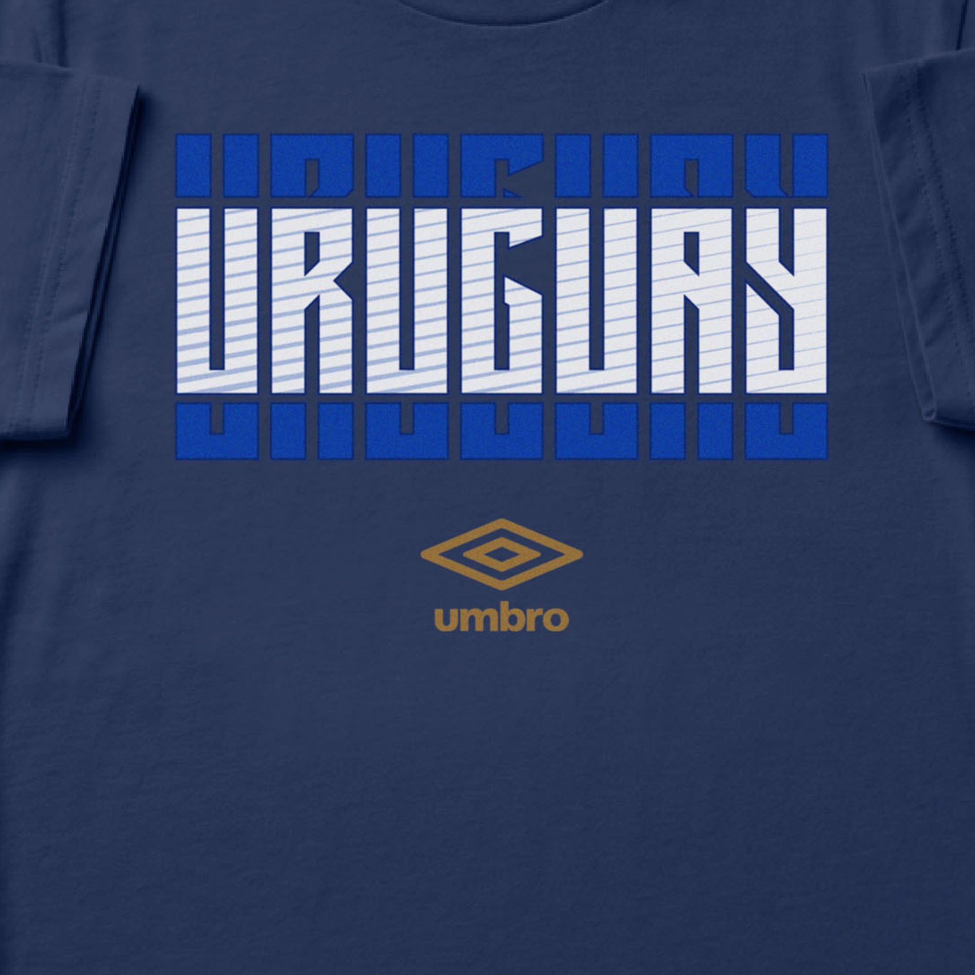 Uruguay Stacked navy blue soccer t shirt in cotton with short sleeves - Shop men's graphic tees by Umbro.
