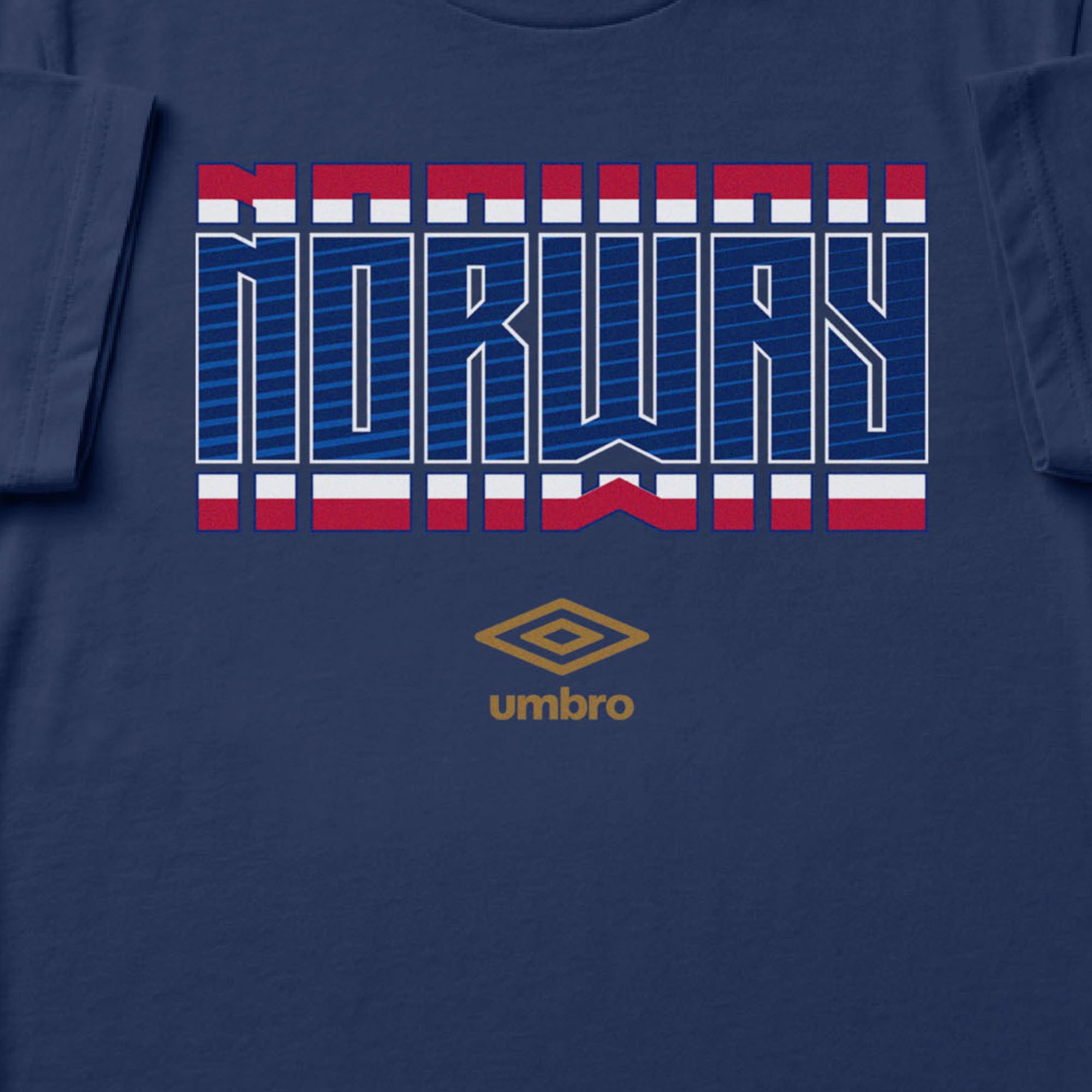 Norway Stacked navy blue soccer t shirt in 100% cotton with short sleeves - Shop men's graphic tees by Umbro.