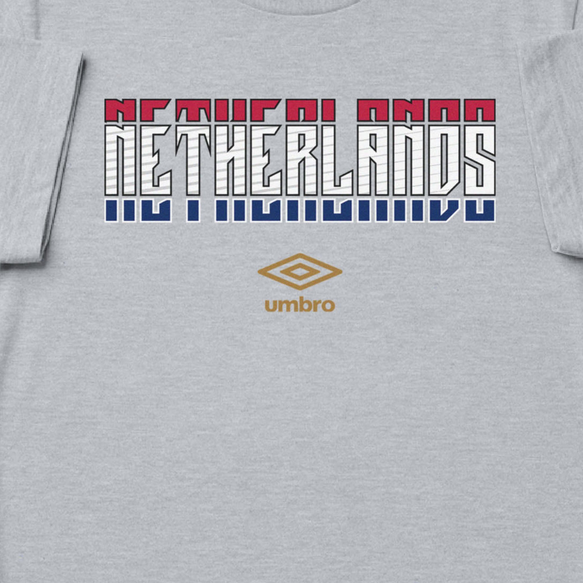 Netherlands Stacked grey soccer t shirt in 100% cotton with short sleeves - Shop men's graphic tees by Umbro