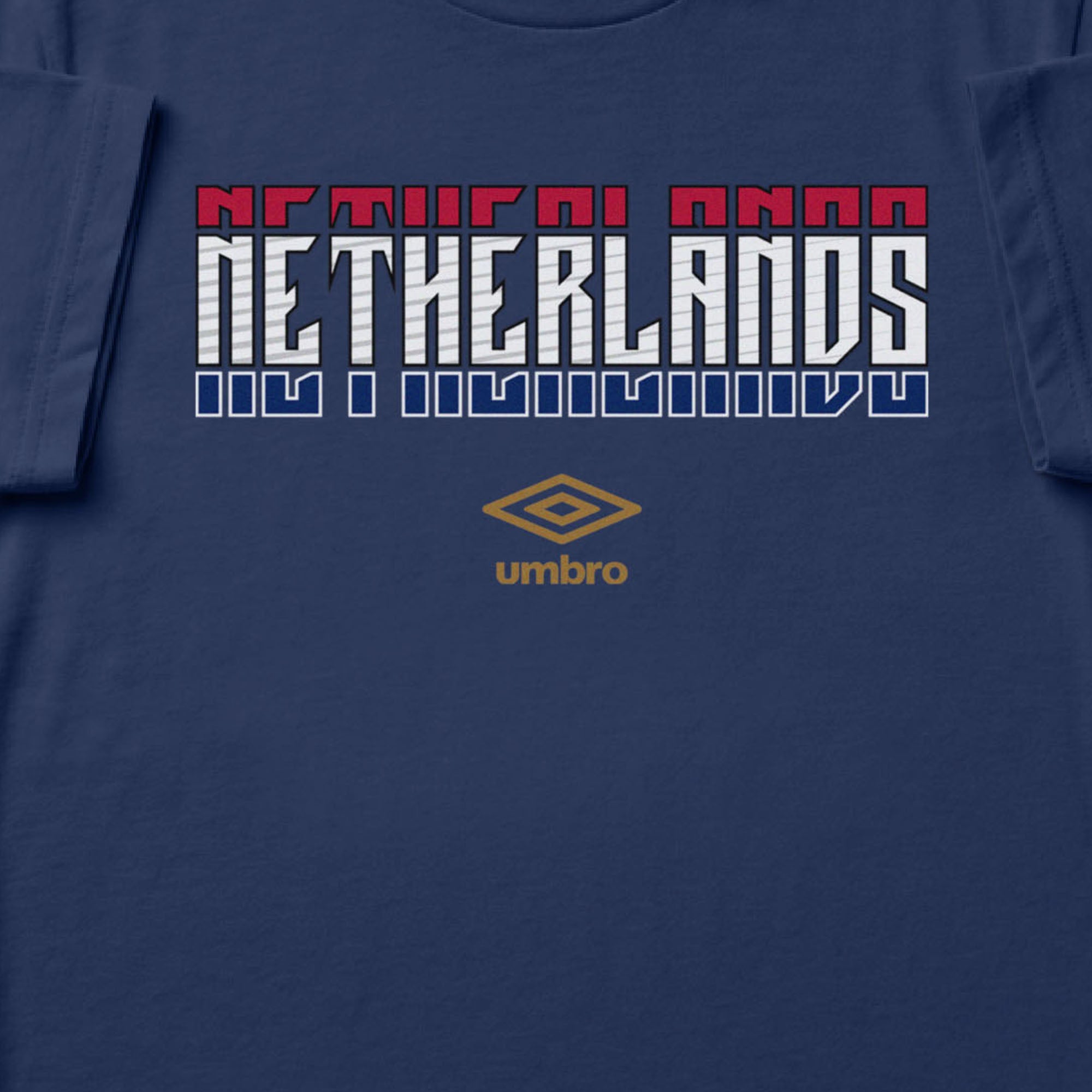 Netherlands Stacked navy blue soccer t shirt in cotton with short sleeves - Shop men's graphic tees by Umbro.
