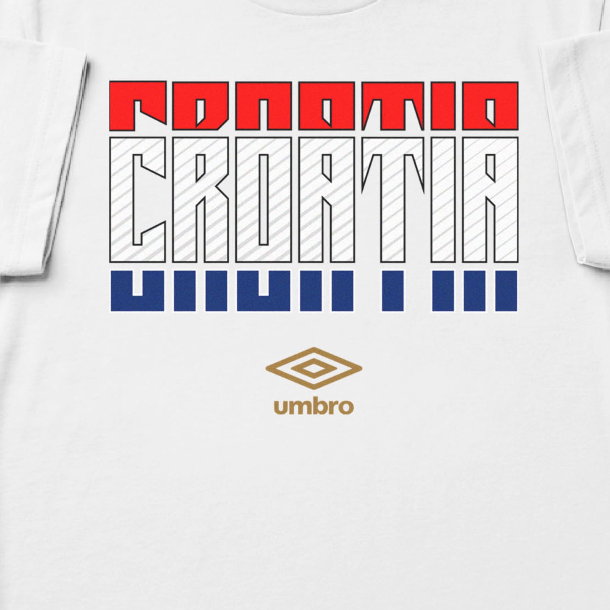 Croatia Stacked white soccer t shirt in 100% cotton - Shop men's workout tee shirts by Umbro.