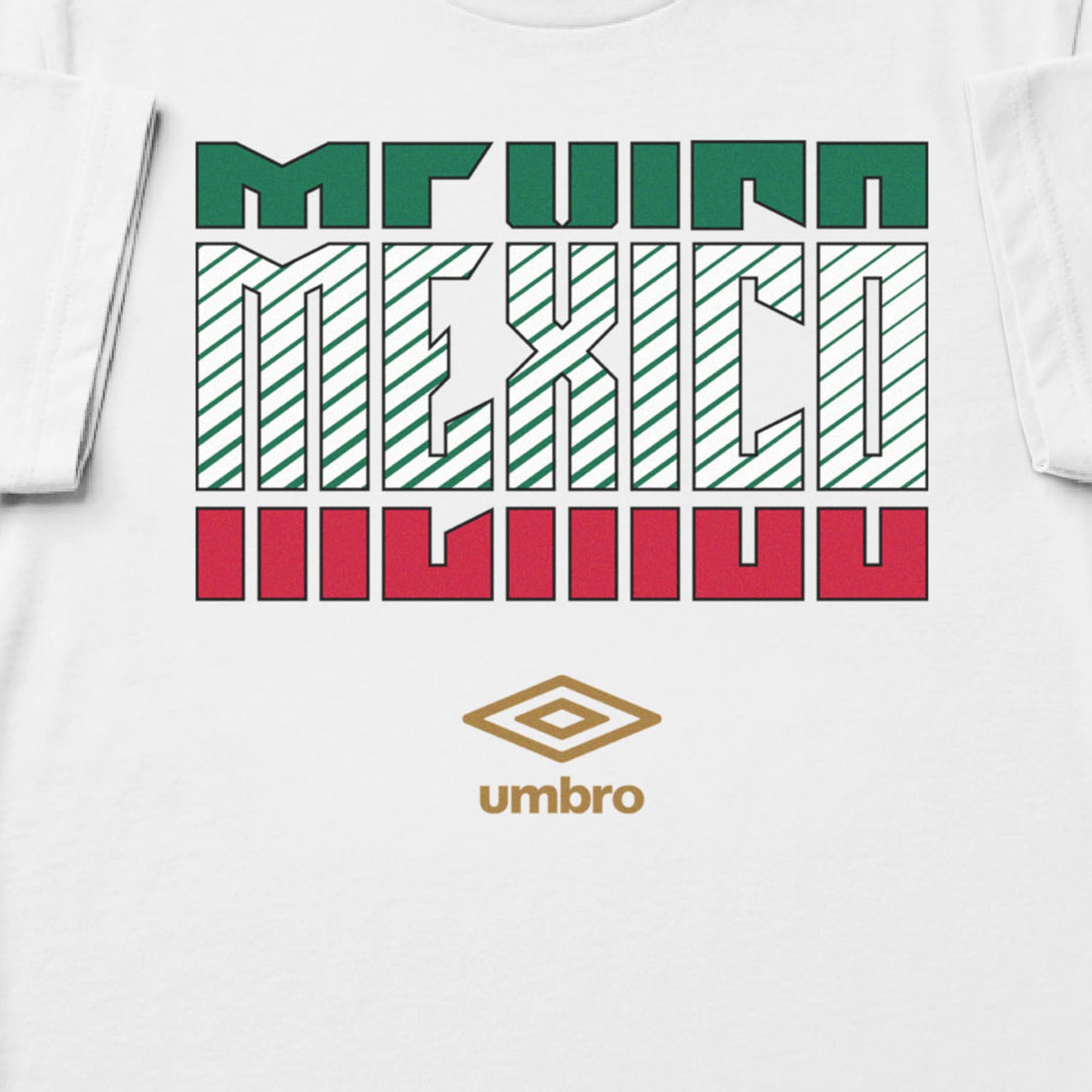Mexico Stacked white soccer t shirt in 100% cotton with short sleeves - Shop men's graphic tees by Umbro