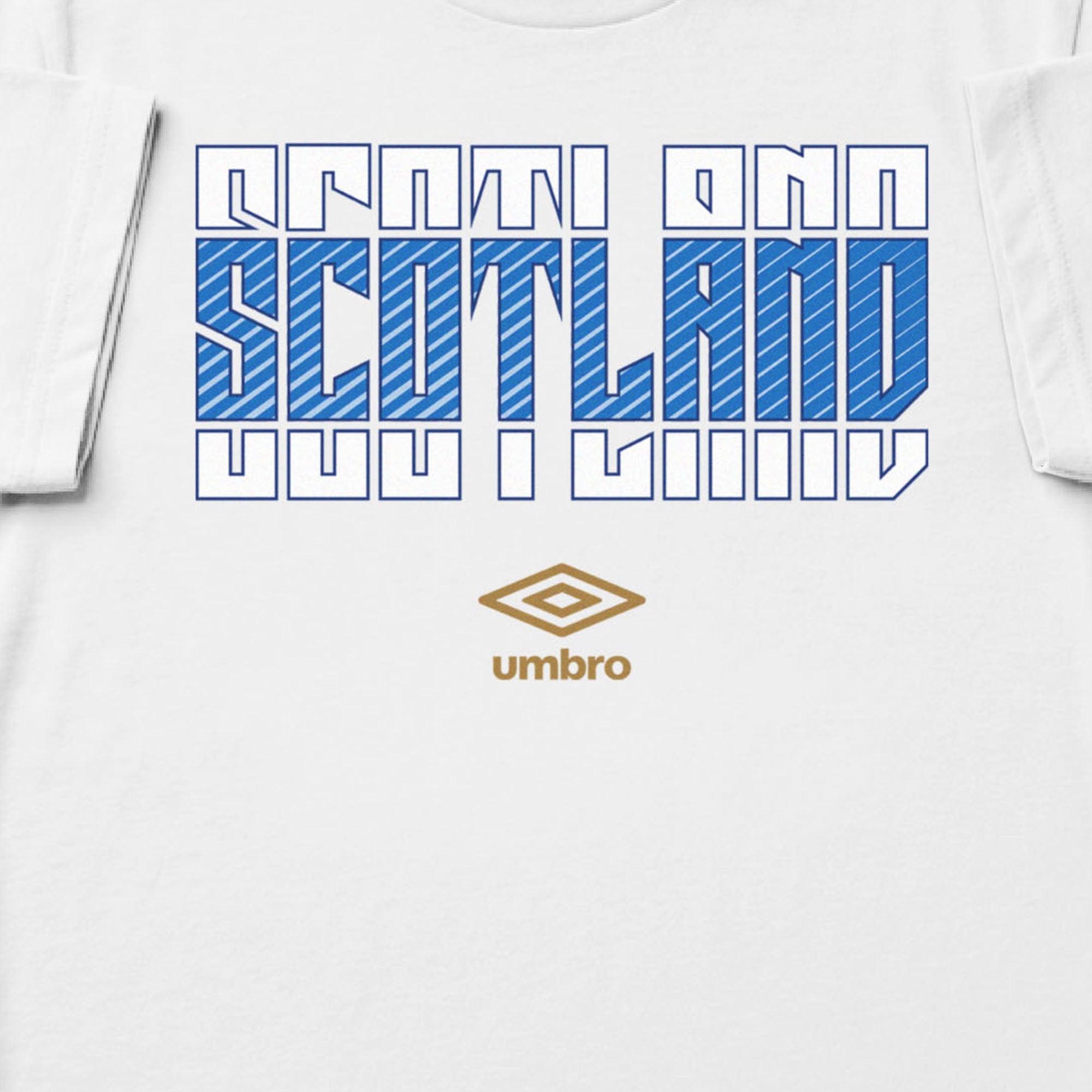 Scotland Stacked white soccer t shirt in 100% cotton with short sleeves - Shop men's graphic tees by Umbro.