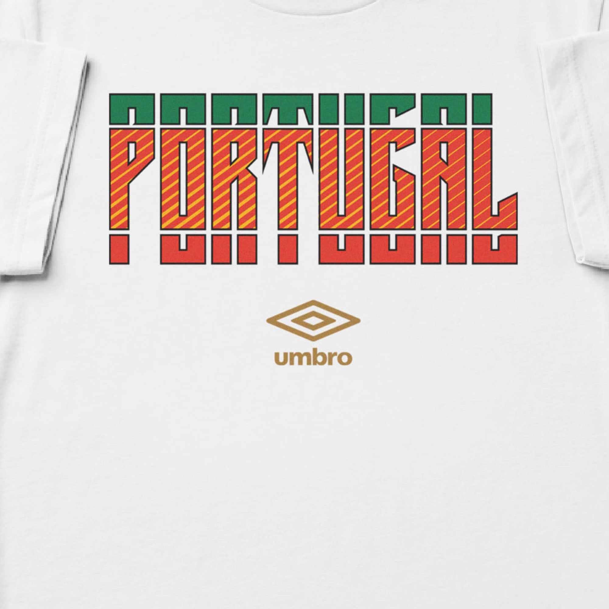 Portugal Stacked white soccer t shirt in 100% cotton with short sleeves - Shop men's graphic tees by Umbro.