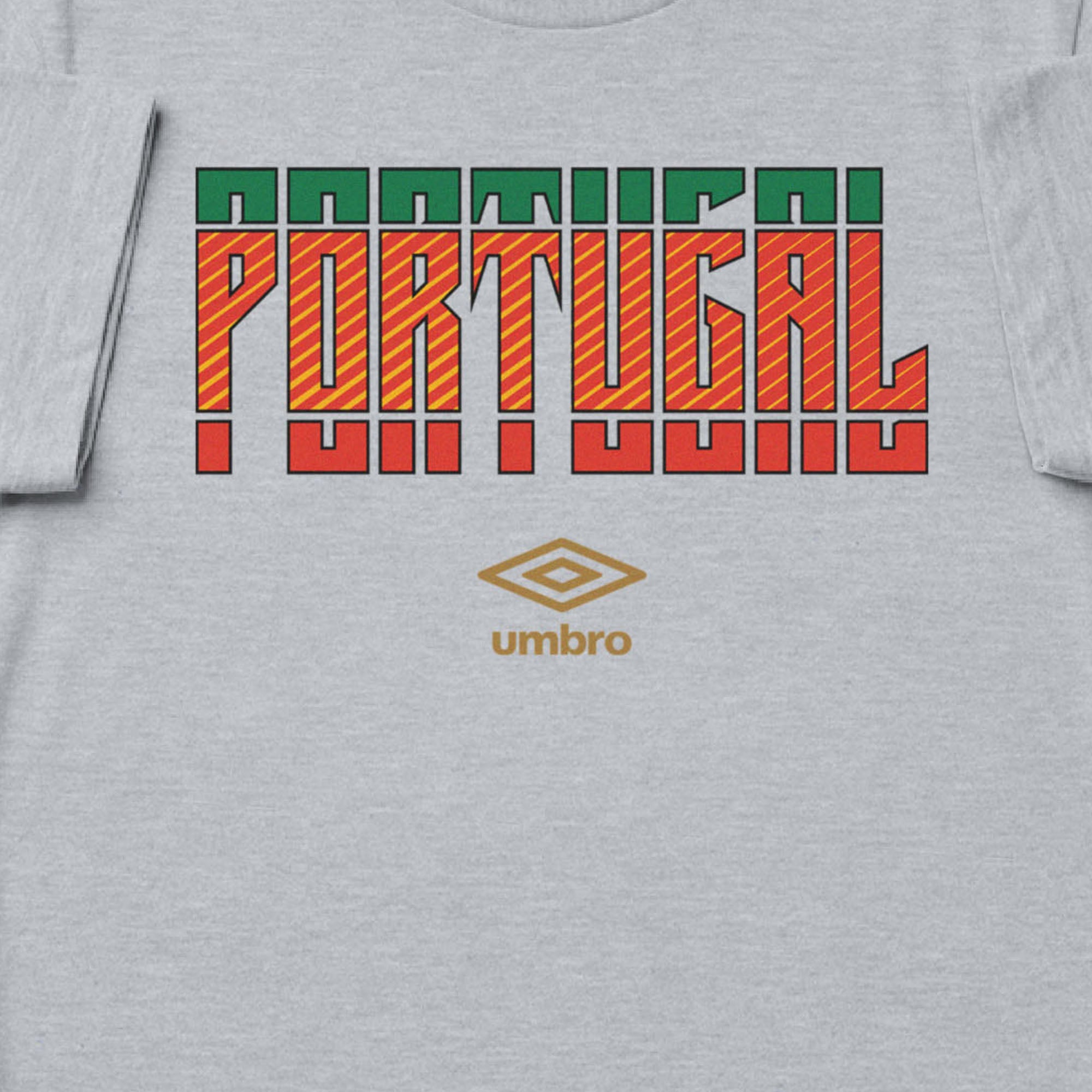 Portugal Stacked grey soccer t shirt in 100% cotton with short sleeves - Shop men's graphic tees by Umbro.