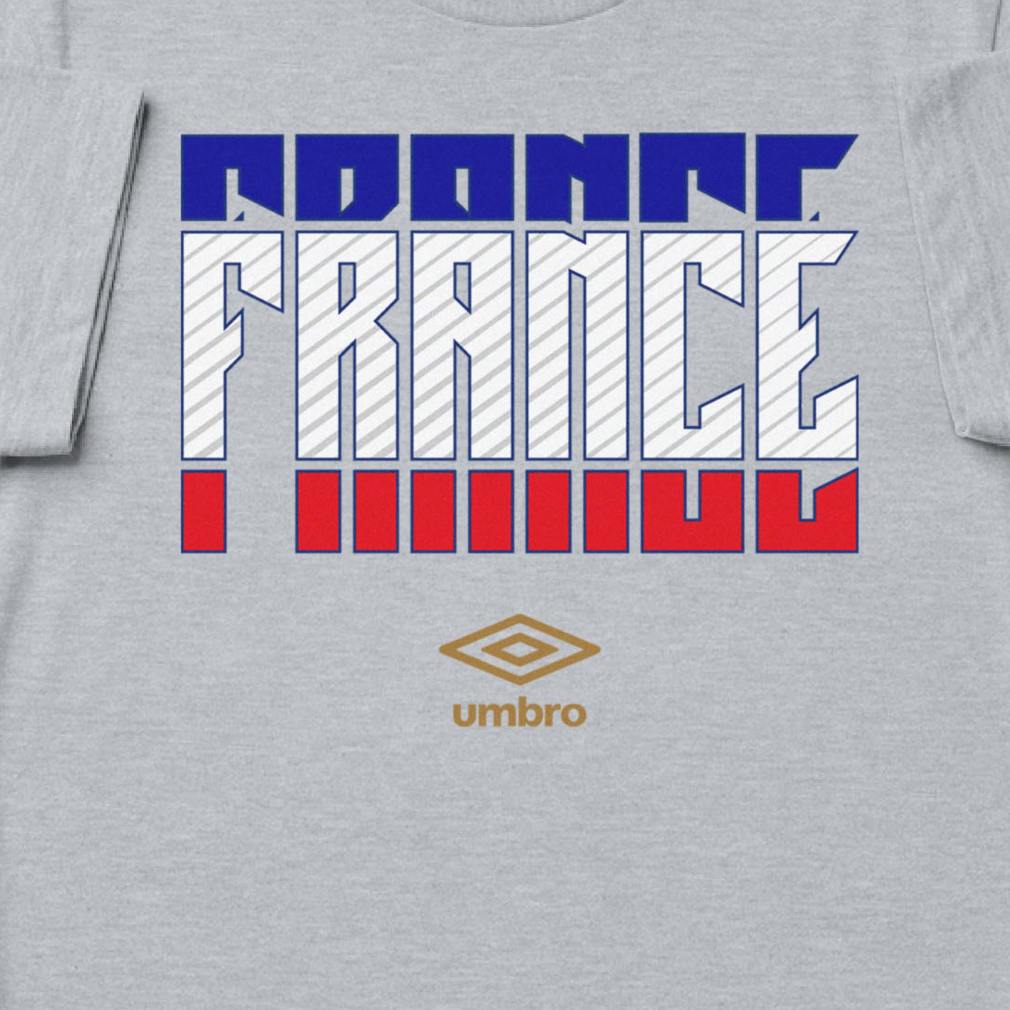 France Stacked grey soccer t shirt in 100% cotton with short sleeves - Shop men's workout tees by Umbro.
