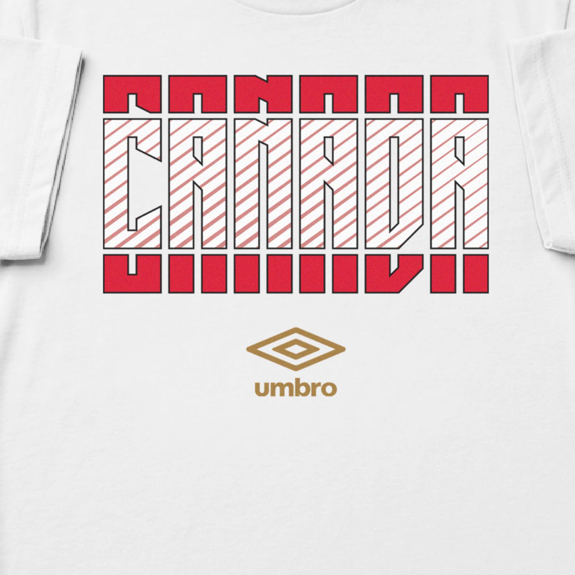 Canada Stacked white soccer t shirt in cotton with short sleeves - Shop men's graphic tee shirts by Umbro