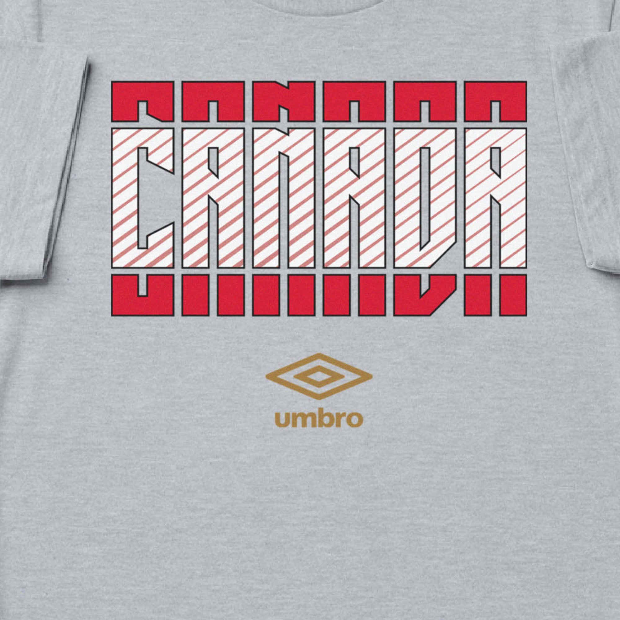Canada Stacked grey soccer t shirt in 100% cotton with short sleeves - Shop men's graphic tee shirts by Umbro.