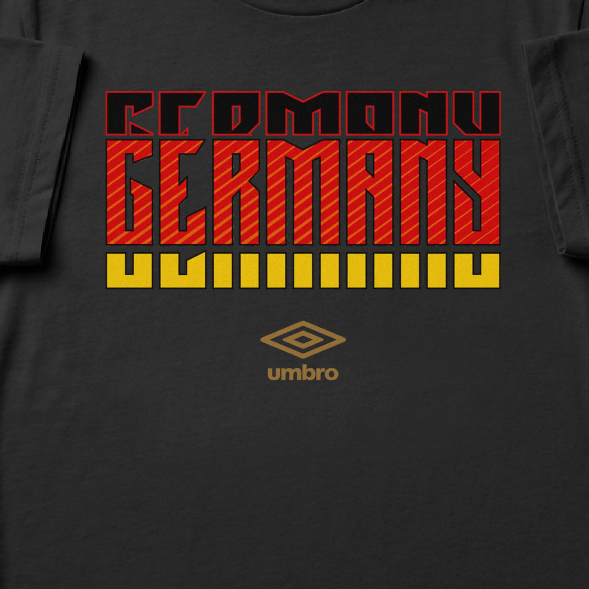 Germany Stacked black soccer t shirt in 100% cotton with short sleeves - Shop men's graphic tees by Umbro