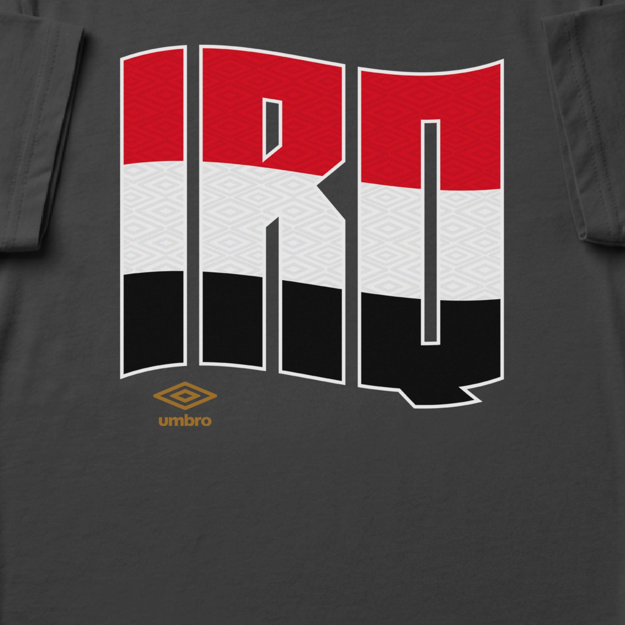 Iraq wavy graphic black soccer T-shirts. Shop football team tees in soft cotton by Umbro.