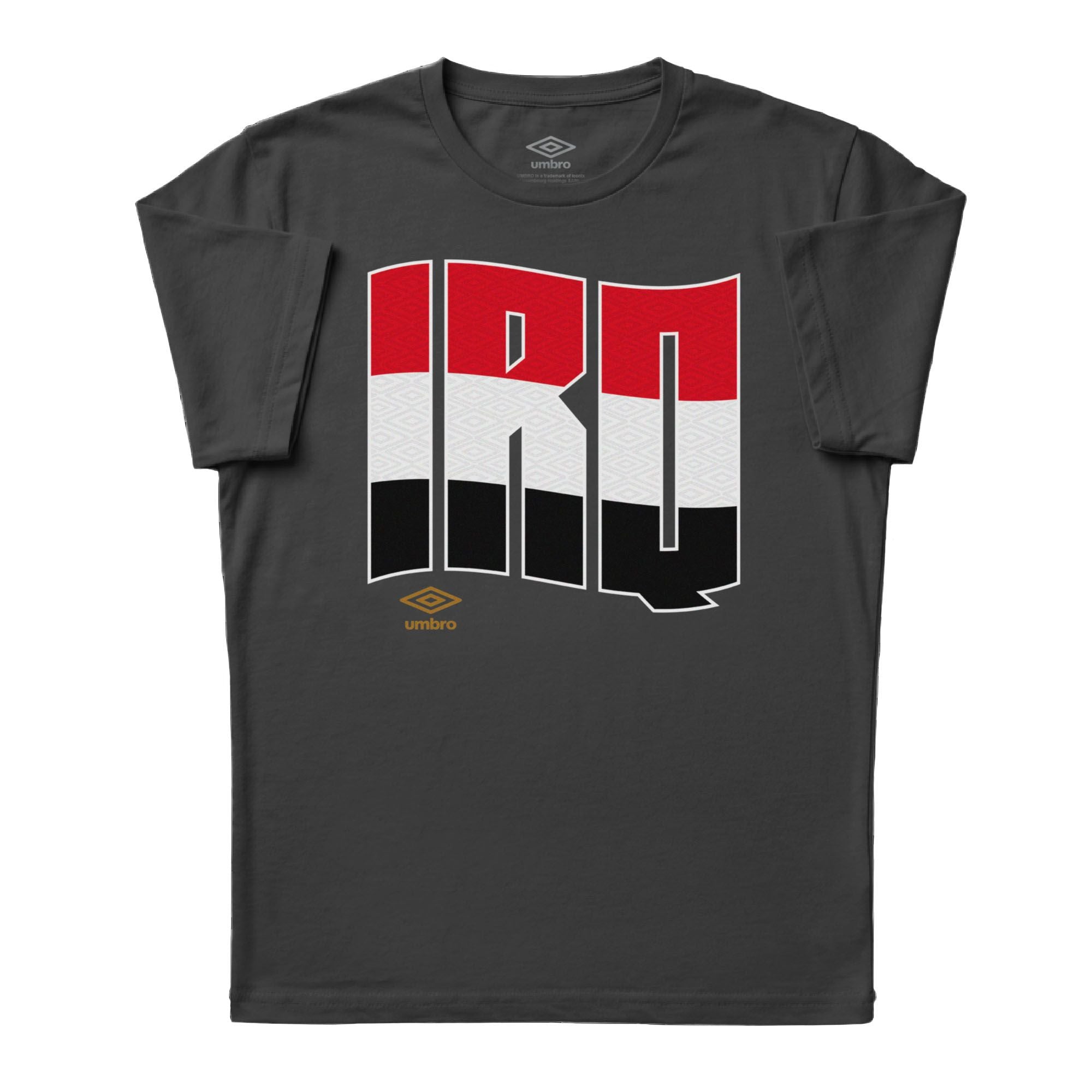 Iraq wavy graphic black soccer Tees. Shop football team t-shirts in soft cotton by Umbro.