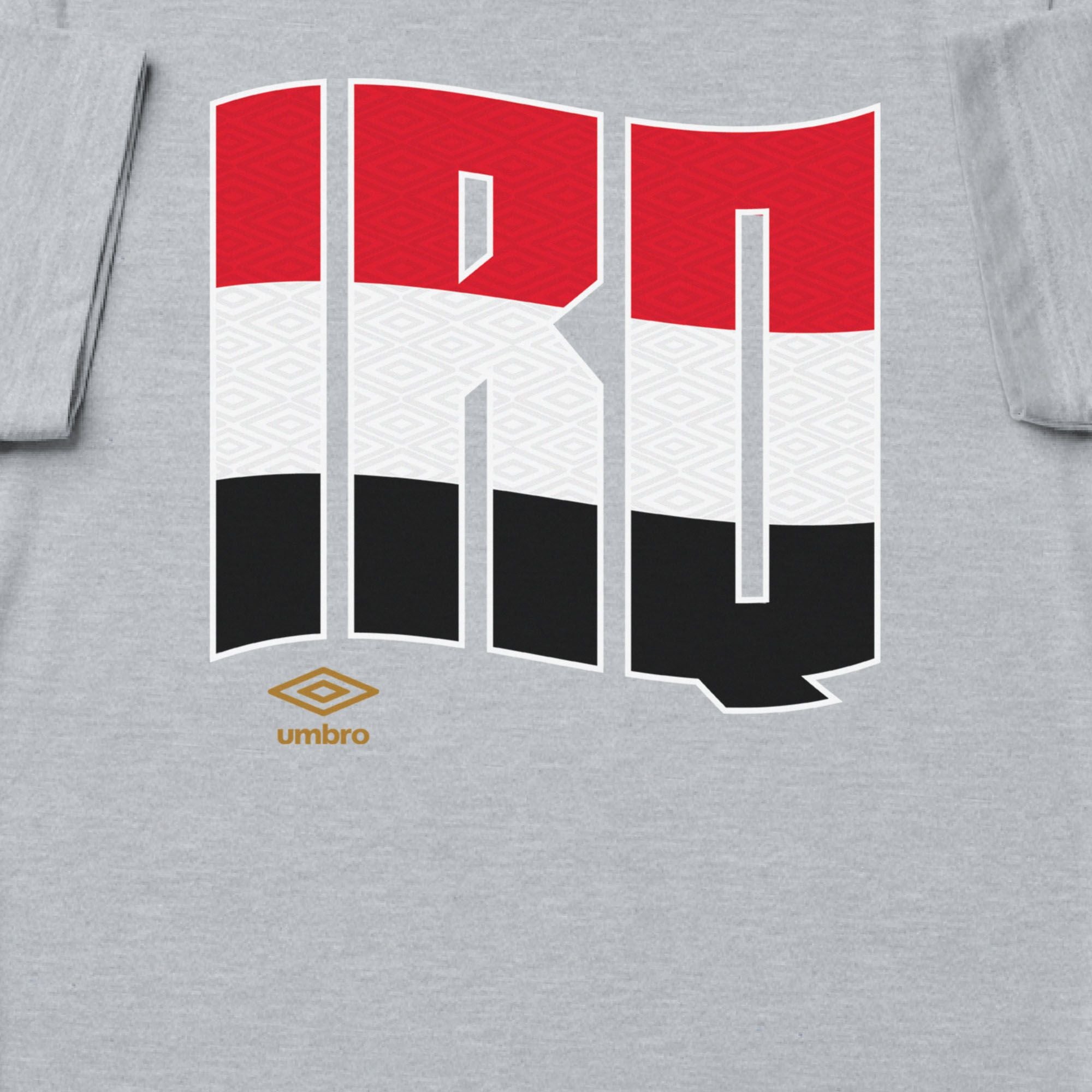 Iraq wavy graphic sport grey soccer Tshirt. Shop football team tees in soft cotton by Umbro.