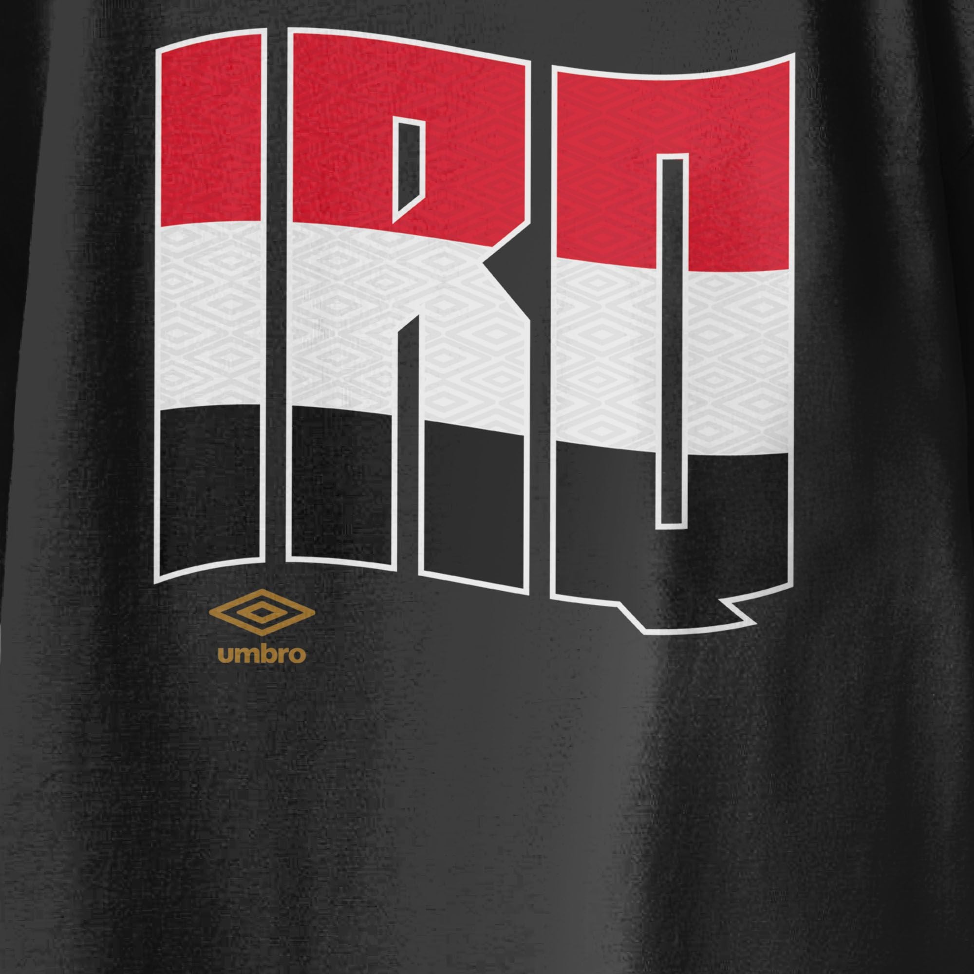 Iraq wavy graphic black soccer T-shirt. Shop football team tees in soft cotton by Umbro.
