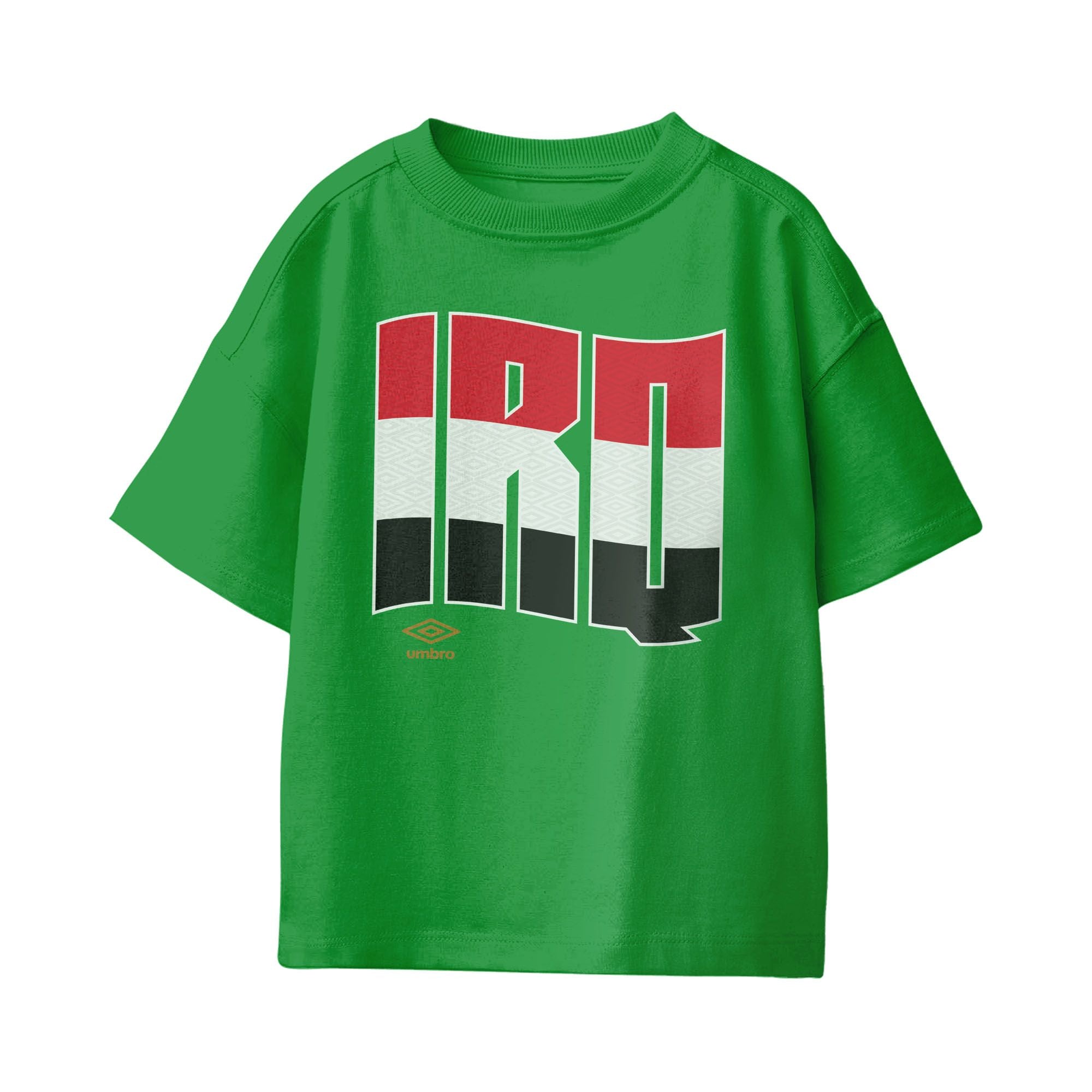 Iraq wavy graphic green soccer Tees. Shop football team t-shirts in soft cotton by Umbro.