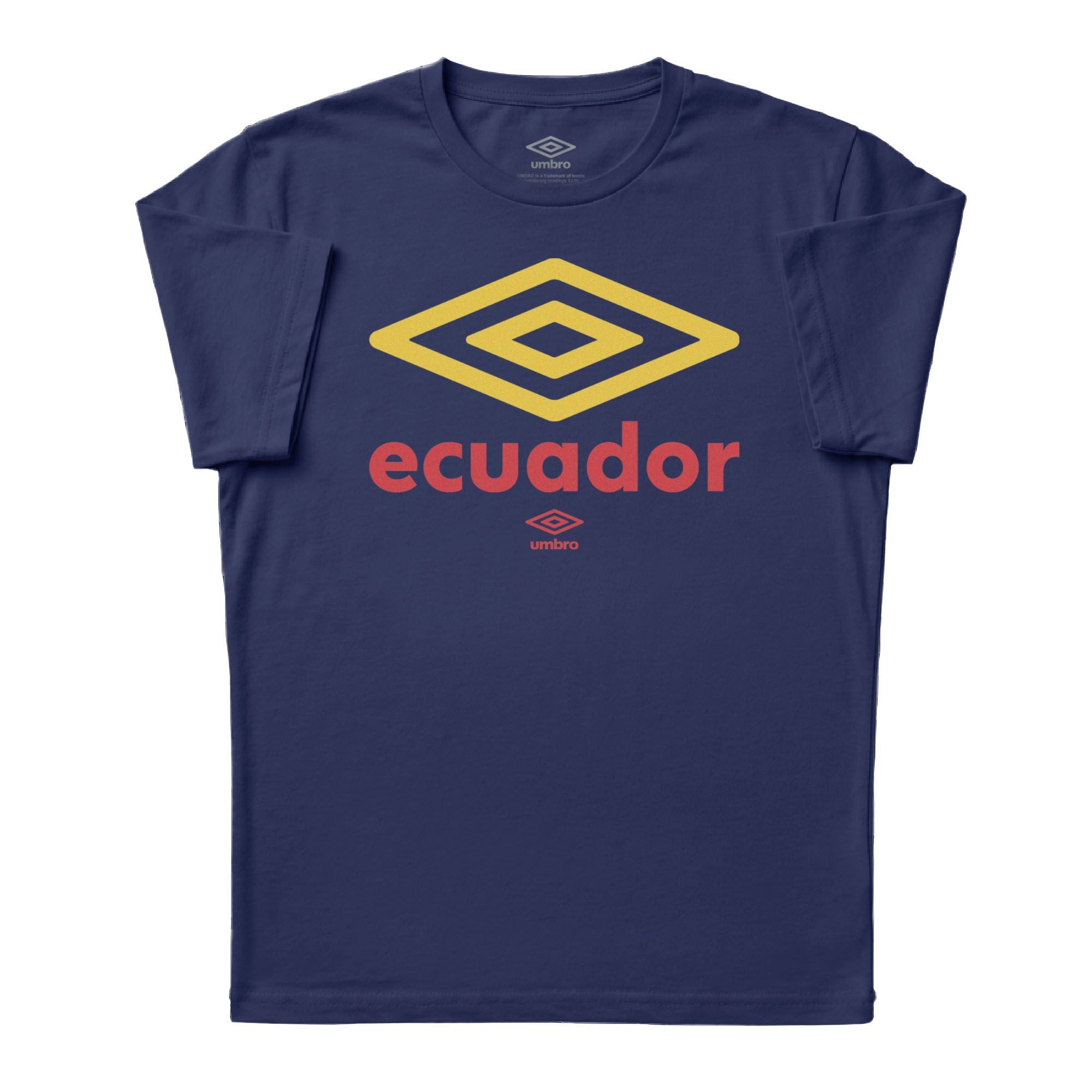 Ecuador diamond logo navy soccer tees. Shop football team t-shirts in soft cotton by Umbro.