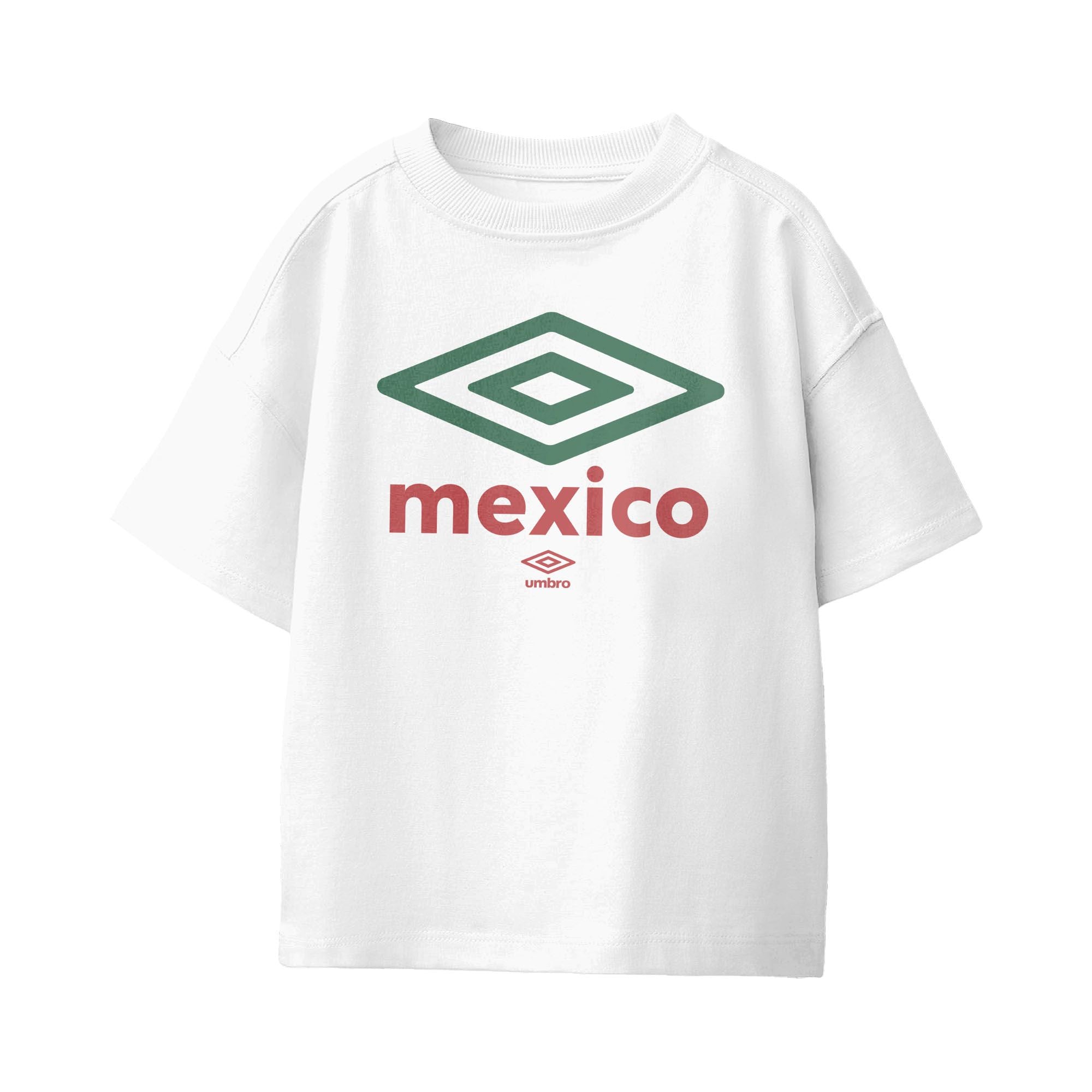 Kids’ Mexico diamond logo White soccer Tees. Shop football team t-shirts in soft cotton by Umbro.