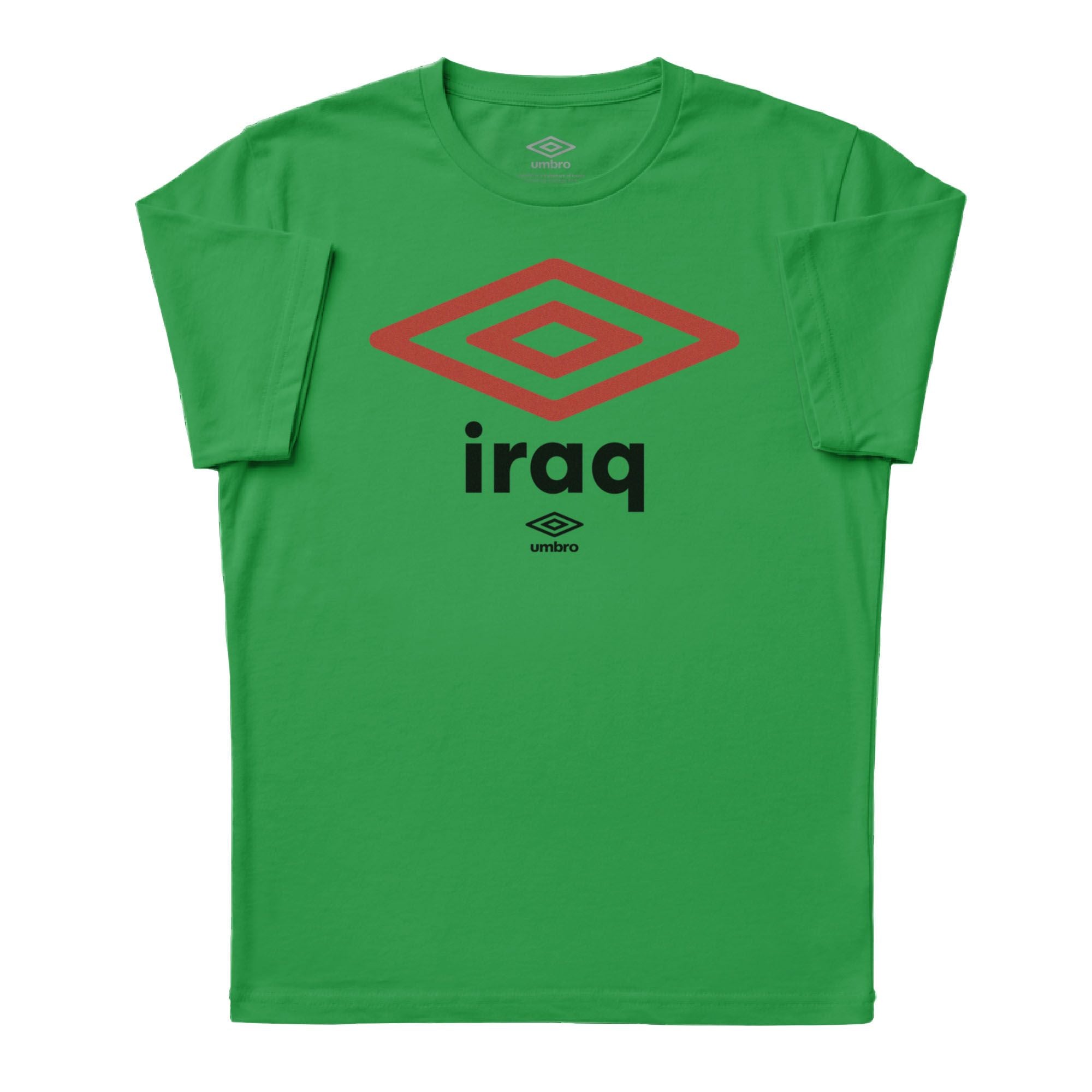 Iraq diamond logo green soccer T-shirt. Shop football team tees in soft cotton by Umbro.