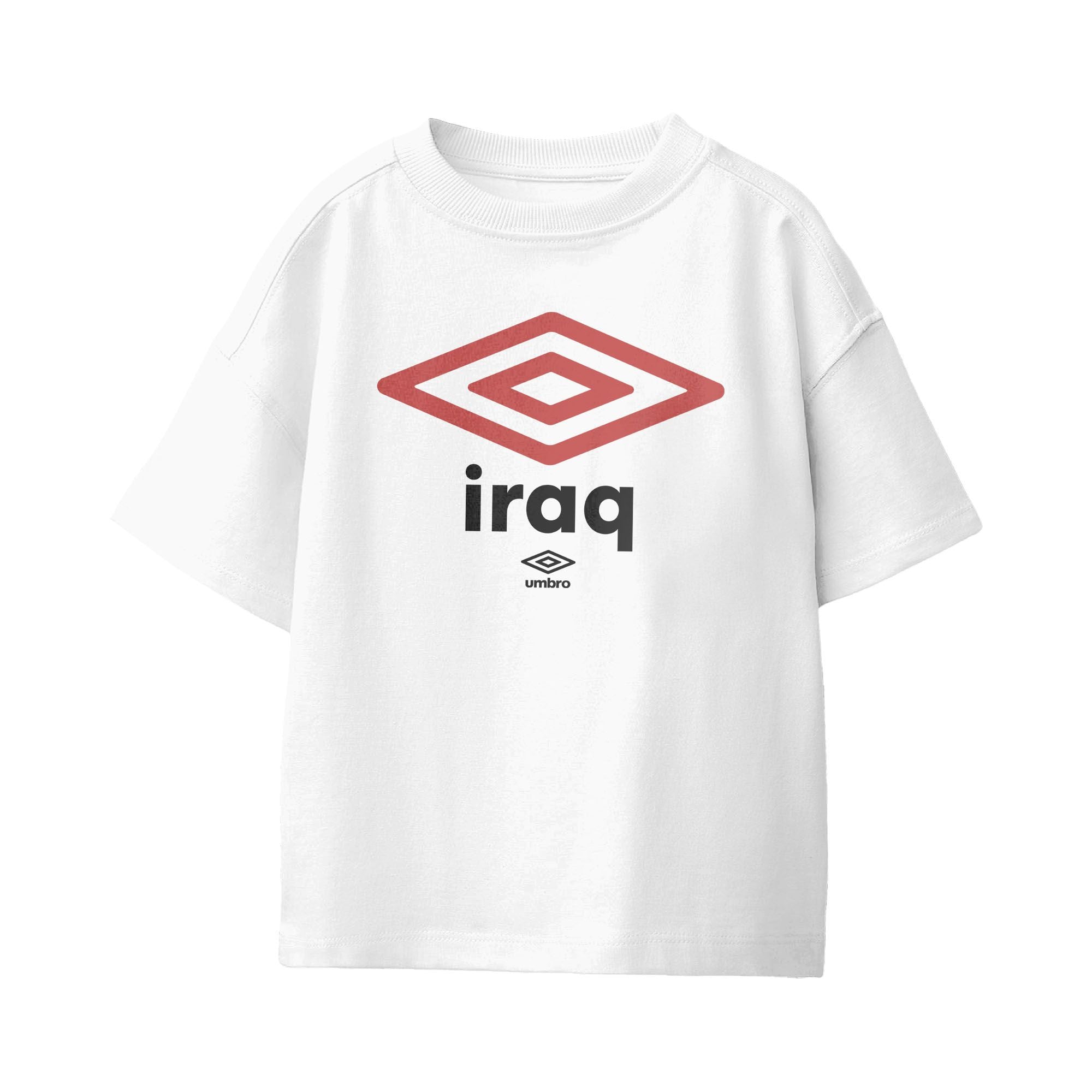 Iraq diamond logo white soccer T-shirt. Shop football team tees in soft cotton by Umbro.
