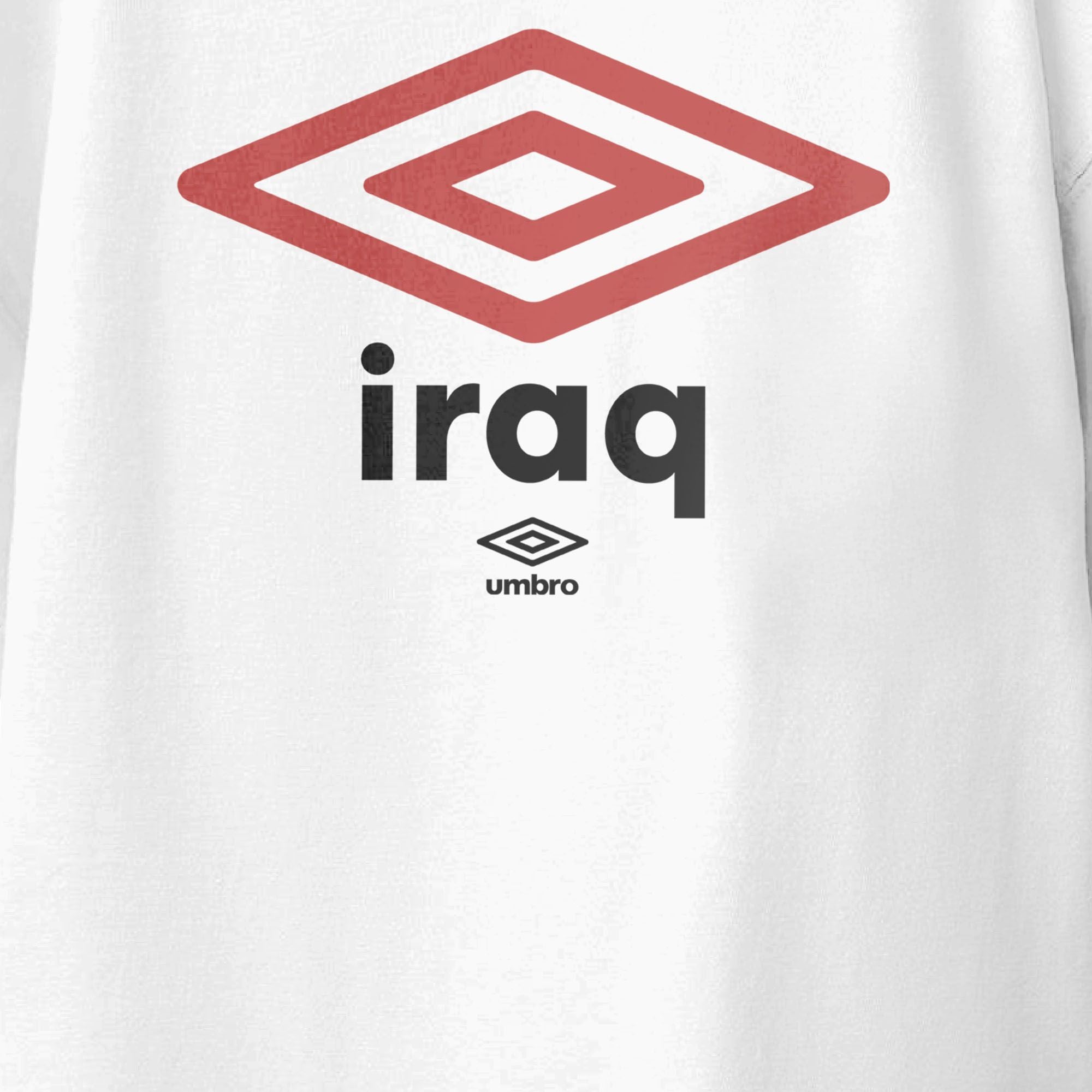 Iraq diamond logo white soccer T-shirts. Shop football team tees in soft cotton by Umbro.