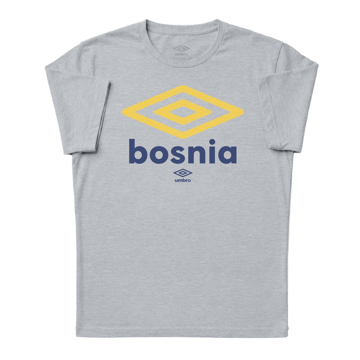Bosnia and Herzegovina diamond logo sport grey soccer tees. Shop football team t-shirts in soft cotton by Umbro.
