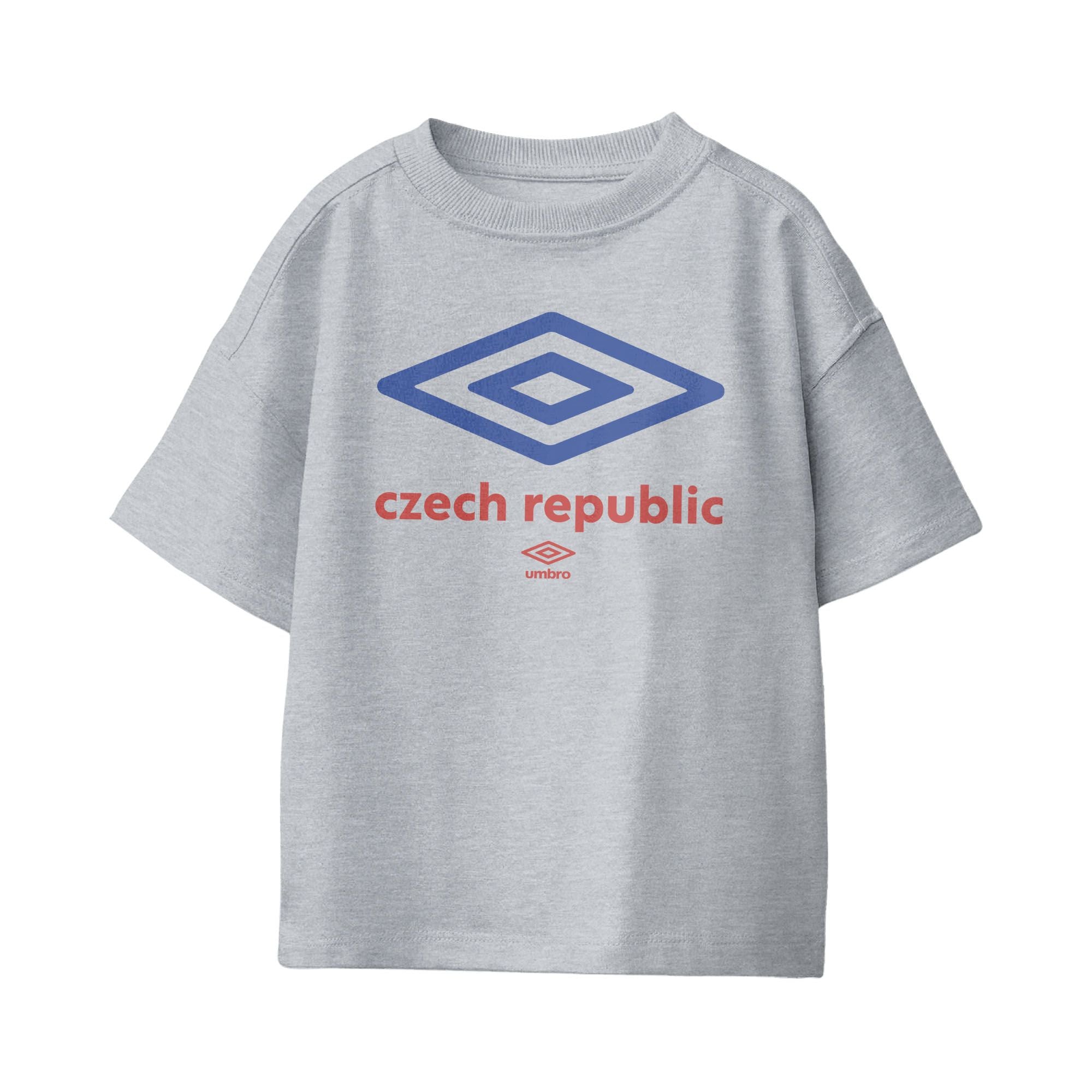Umbro Kids Grey Czech Republic Diamond Logo T-Shirt 100% cotton. Shop kids logo tees by Umbro.