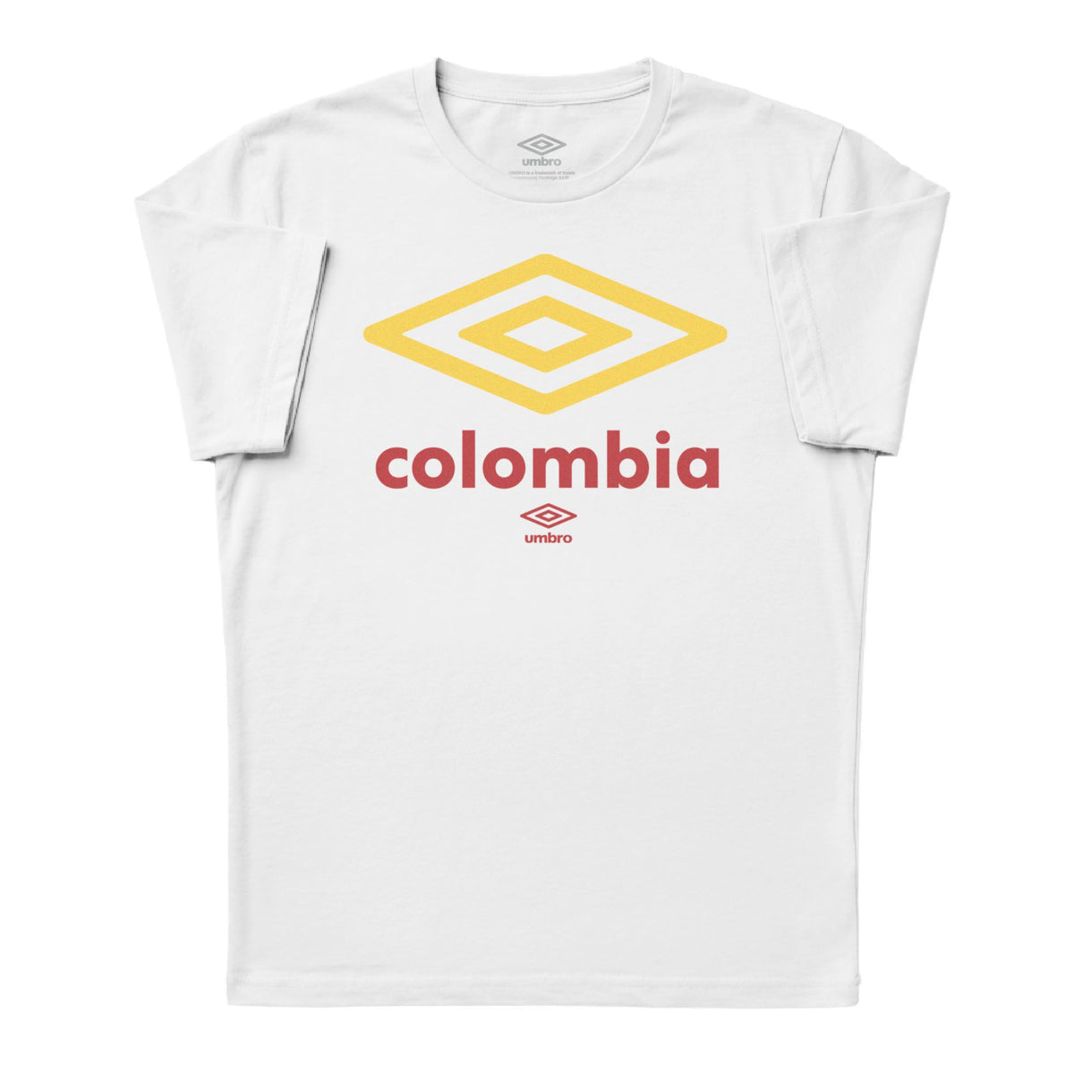 Colombia diamond logo white soccer Tees / Shop football team t-shirts in soft cotton by Umbro.