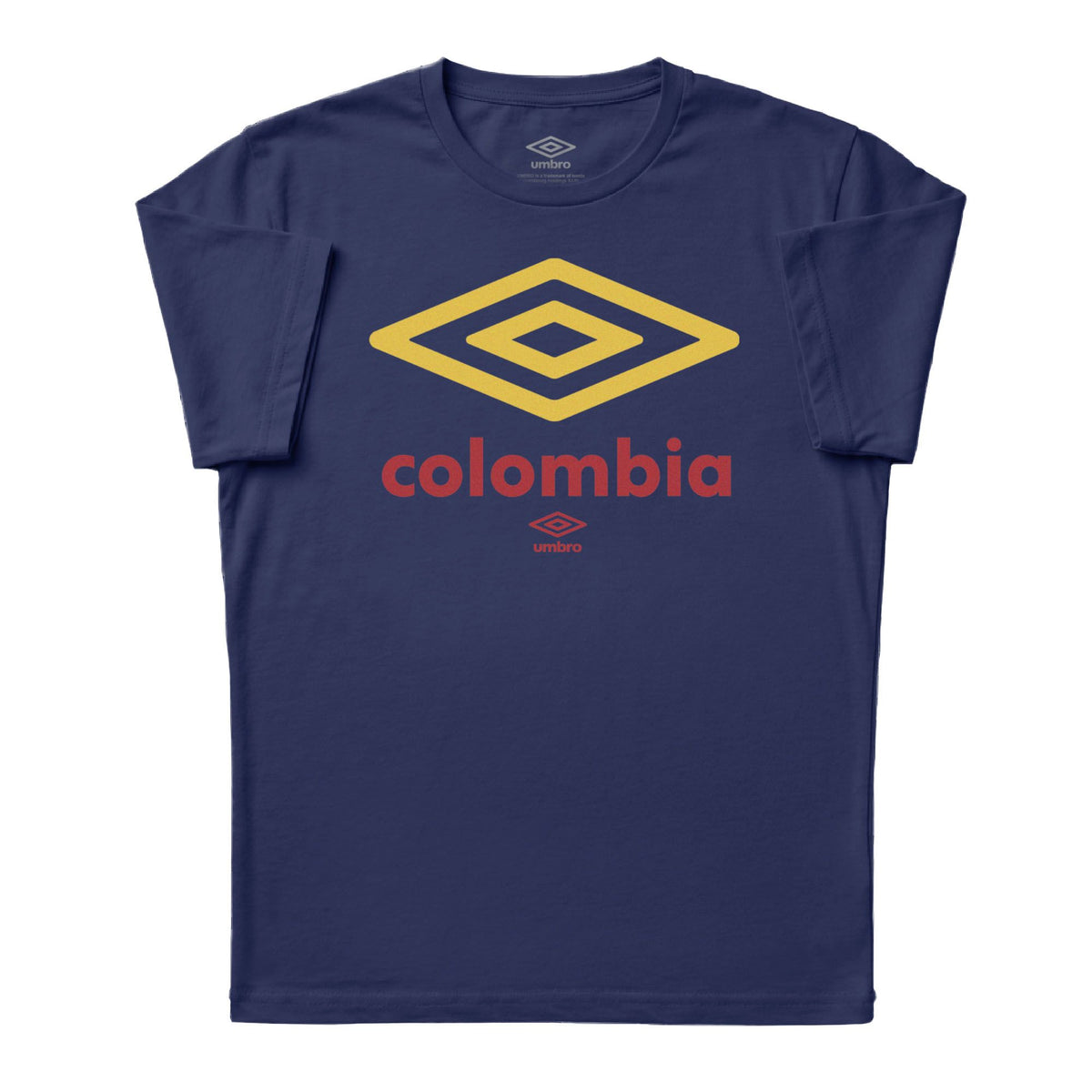 Colombia diamond logo navy soccer Tees / Shop football team t-shirts in soft cotton by Umbro.