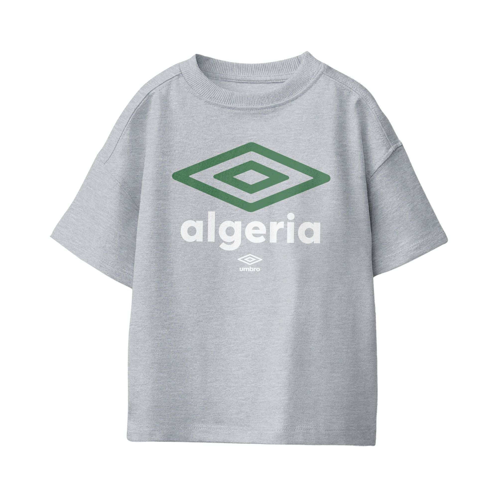 Umbro Kids Sport Grey Algeria Diamond Logo T-Shirt 100% cotton. Shop kids logo tees by Umbro.