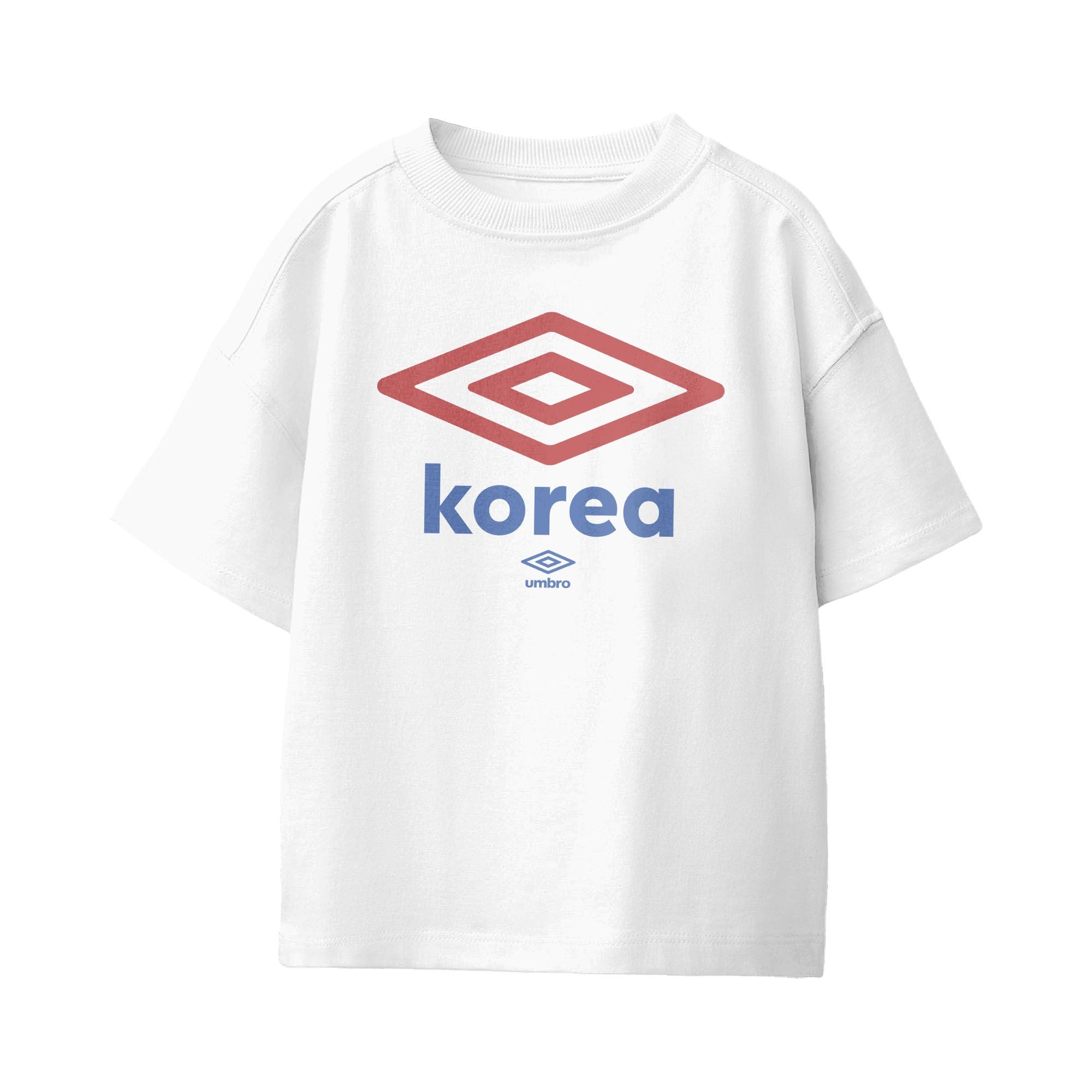 Umbro Kids White Korea Diamond Logo T-Shirt 100% cotton. Shop kids logo tees by Umbro.