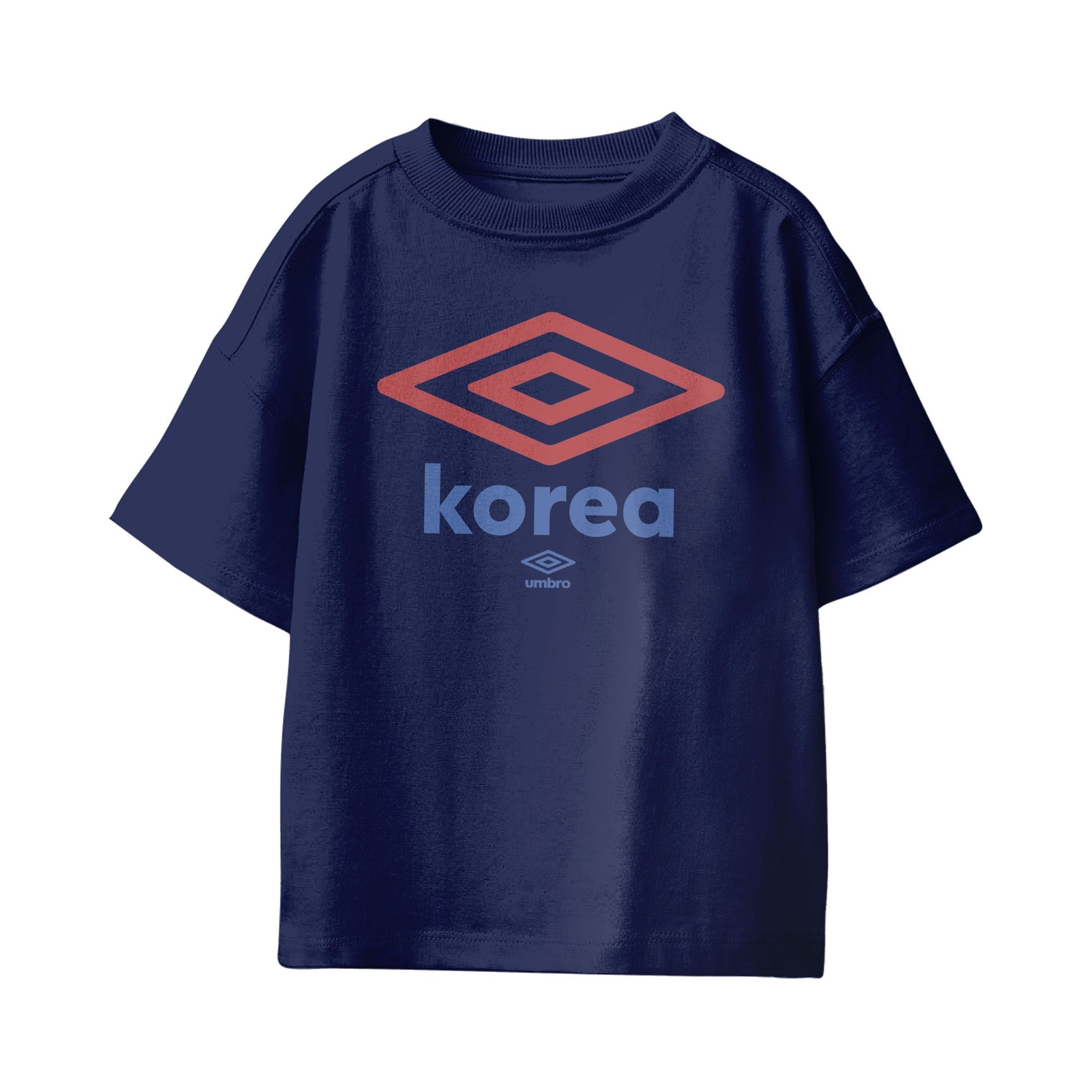 Umbro Kids Navy Korea Diamond Logo T-Shirt 100% cotton. Shop kids logo tees by Umbro.
