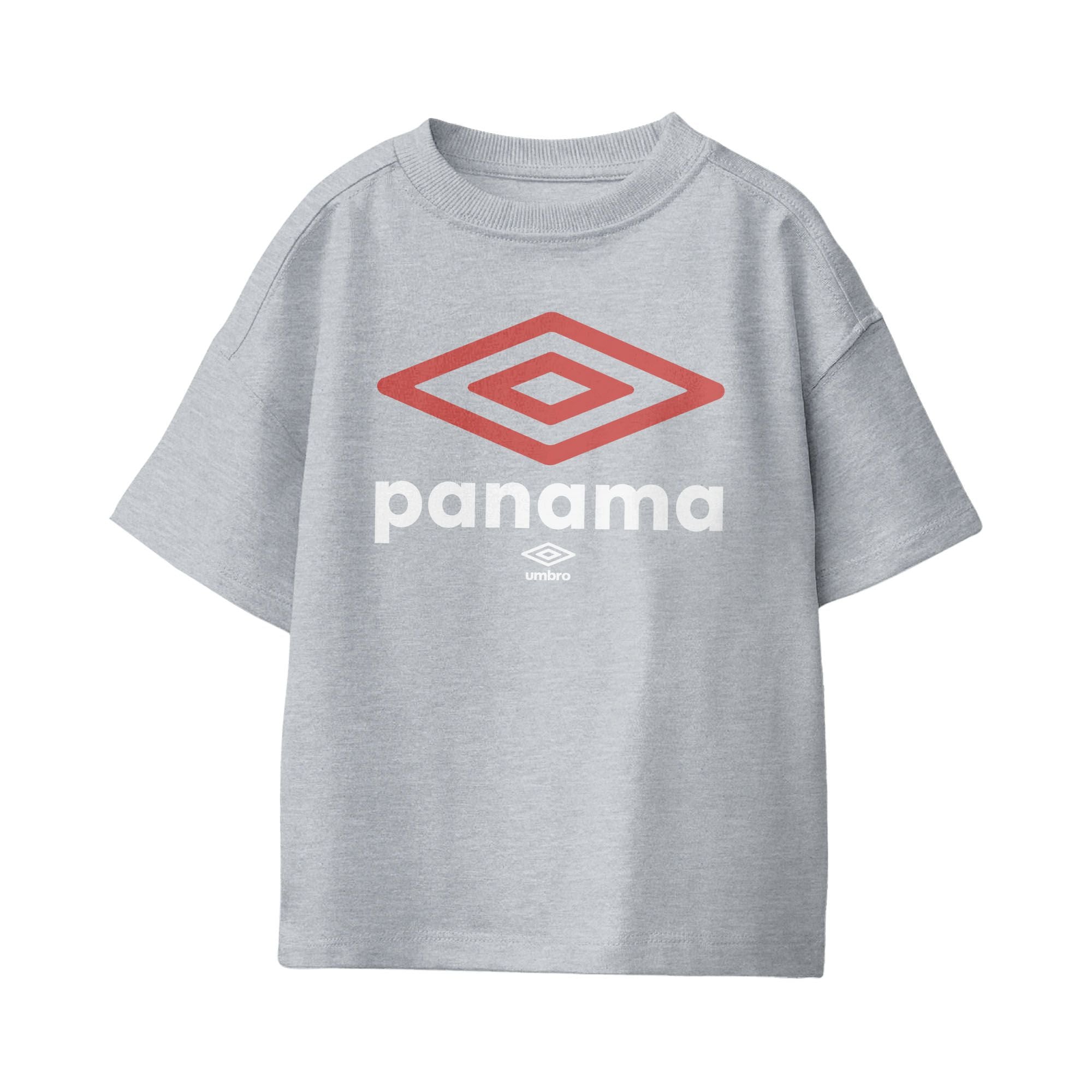 Umbro Kids Sports Grey Panama Diamond Logo T-Shirt 100% cotton. Shop kids logo tees by Umbro.