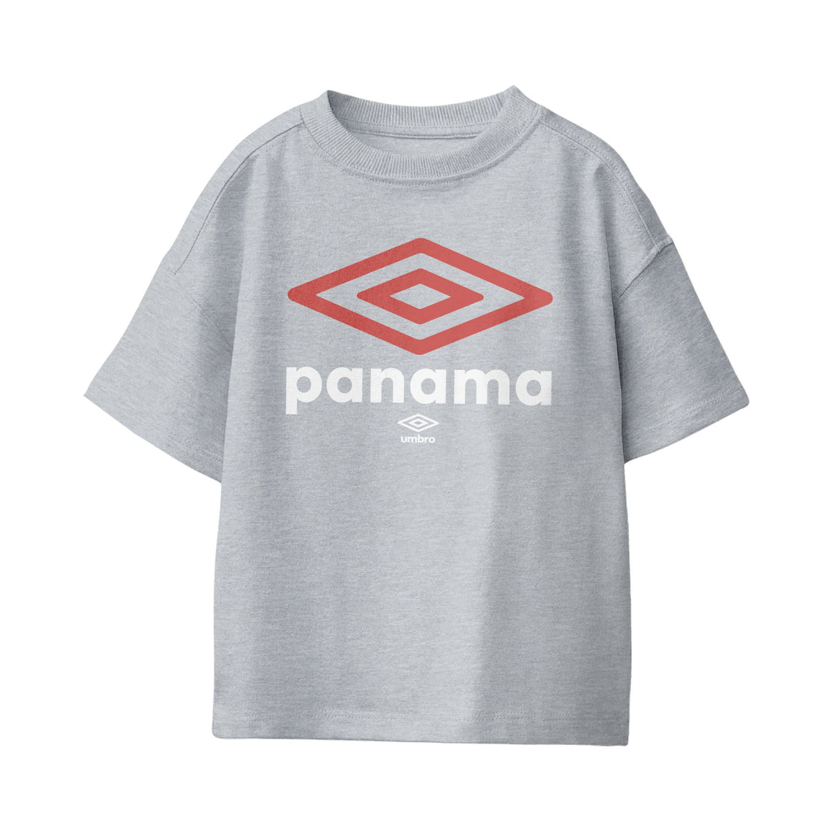 Umbro Kids Sports Grey Panama Diamond Logo T-Shirt 100% cotton. Shop kids logo tees by Umbro.