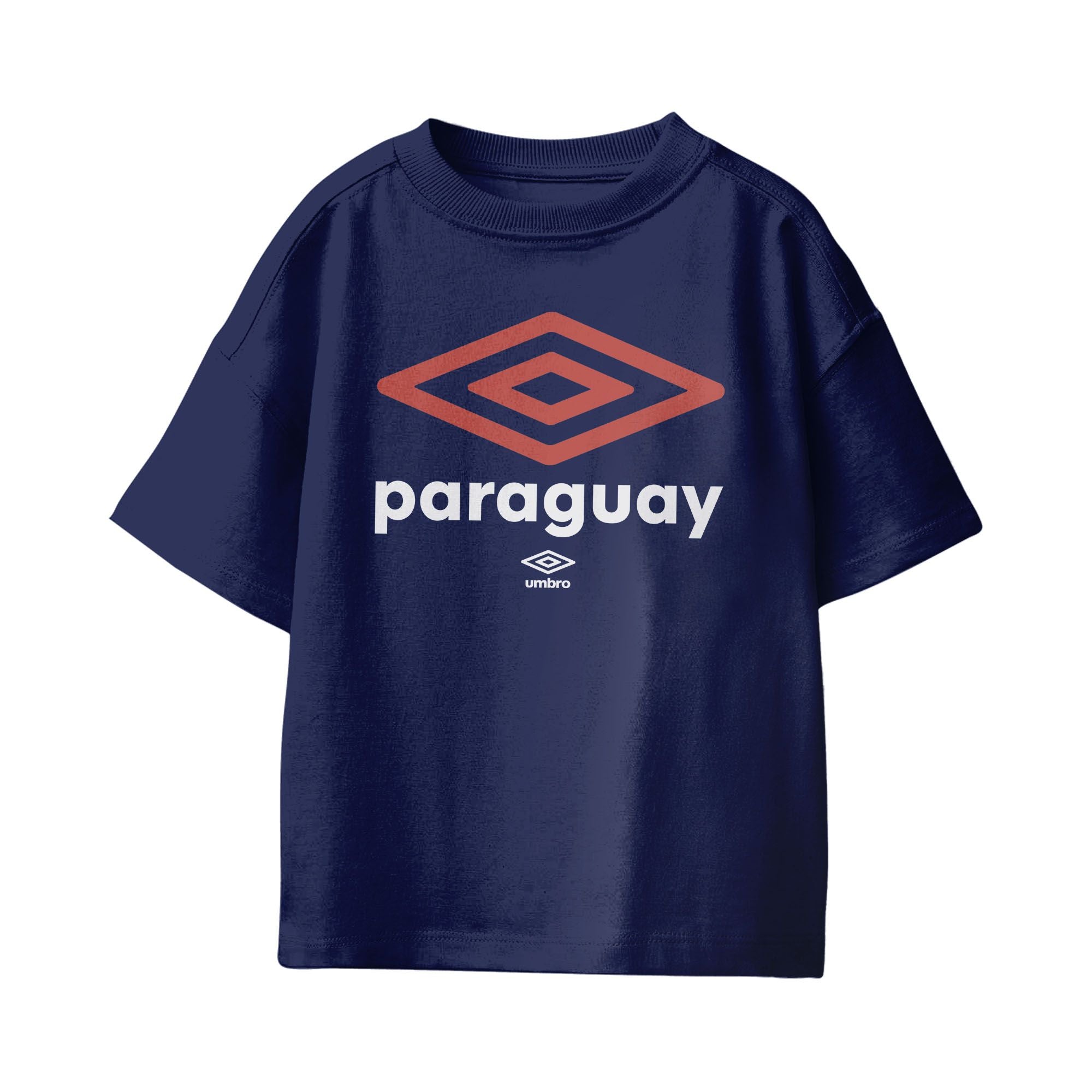 Umbro Kids Navy Paraguay Diamond Logo T-Shirt 100% cotton. Shop kids logo tees by Umbro.