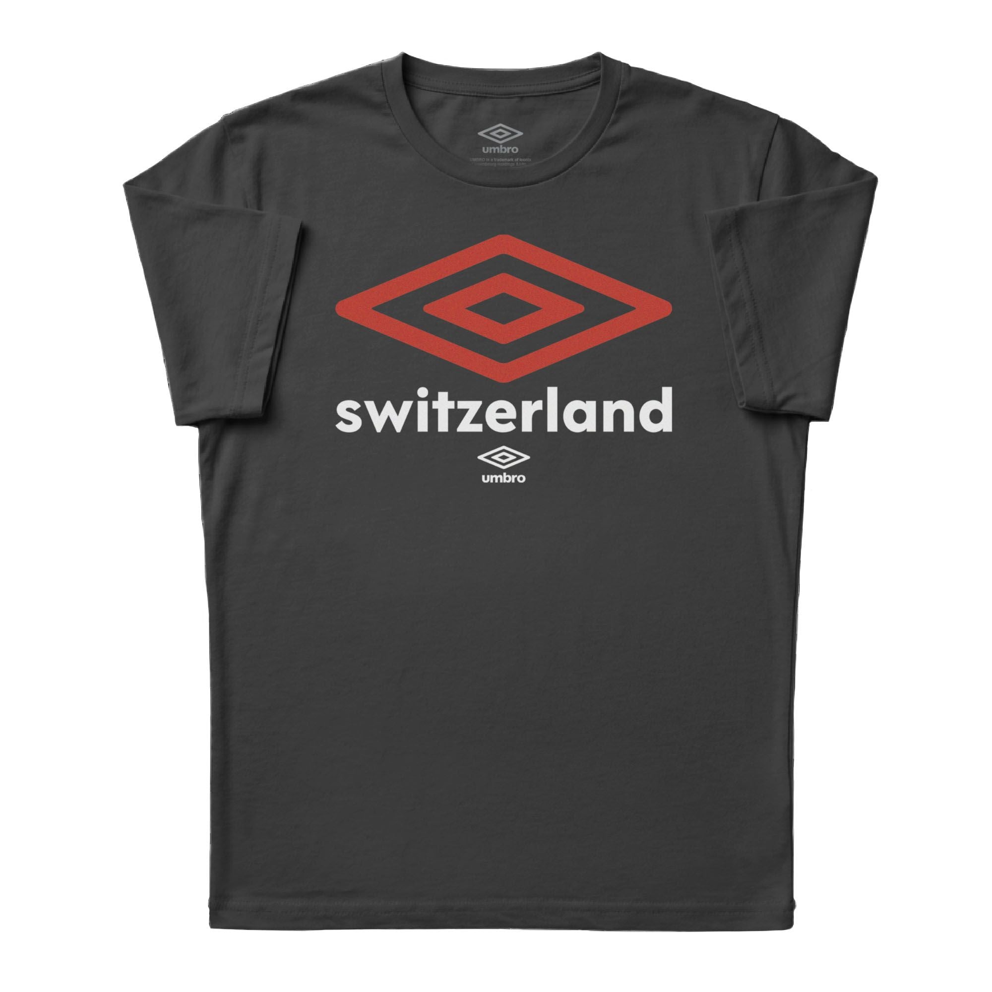 Switzerland diamond logo black soccer Tees / Shop football team t-shirts in soft cotton by Umbro.
