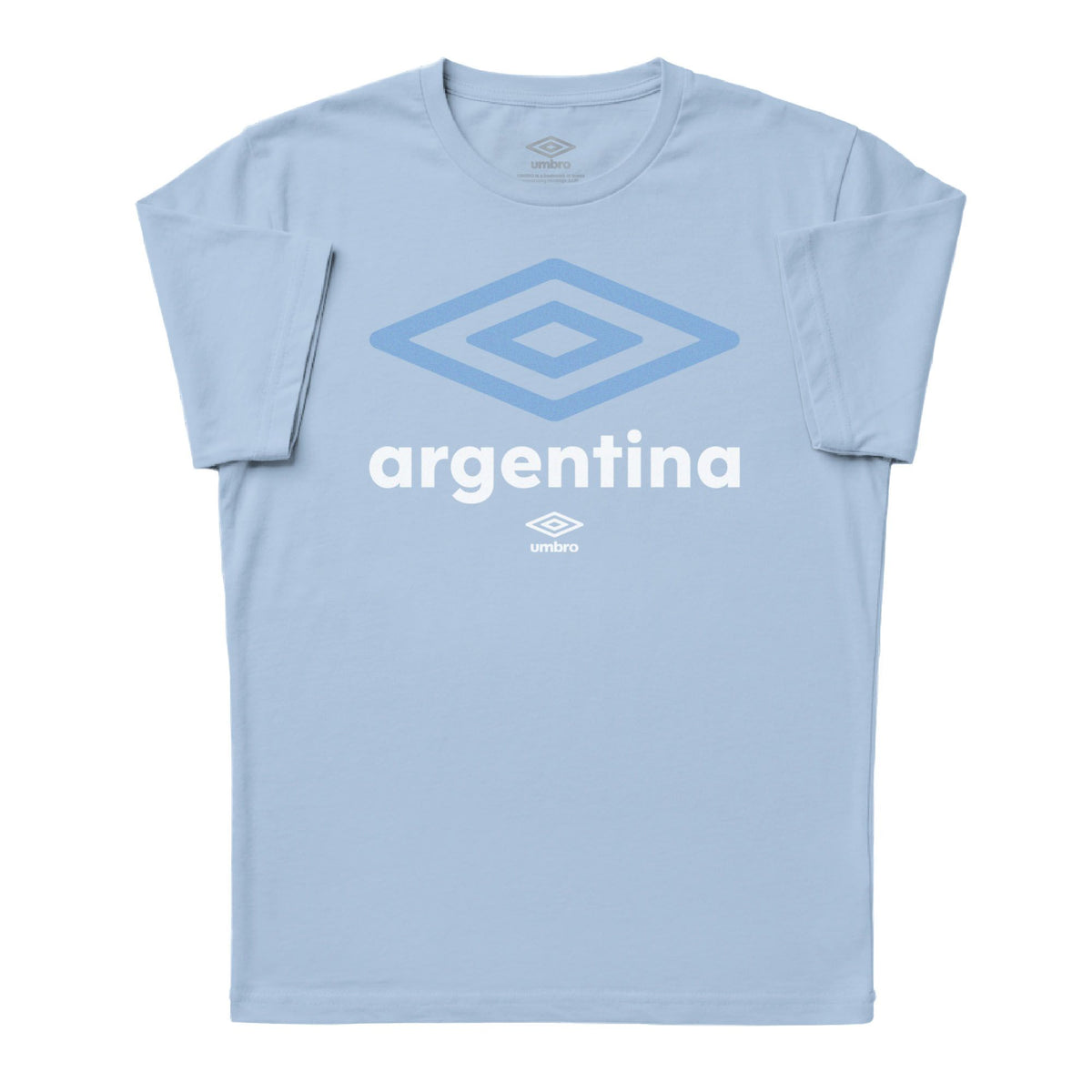 Argentina diamond logo light blue soccer Tees / Shop football team t-shirts in soft cotton by Umbro.