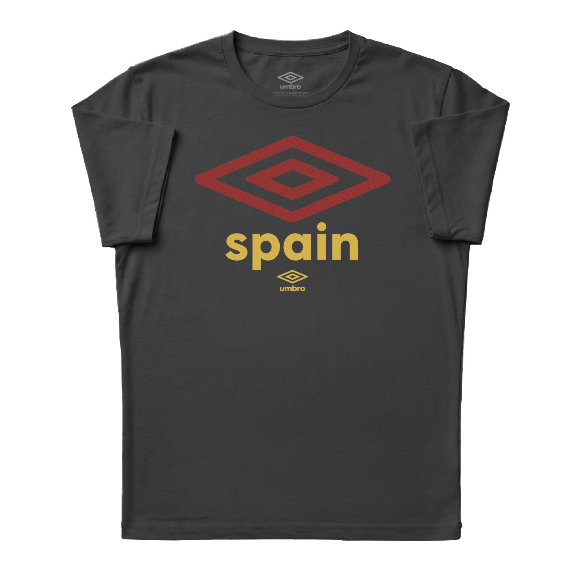 Spain diamond logo black soccer Tees / Shop football team t-shirts in soft cotton by Umbro.